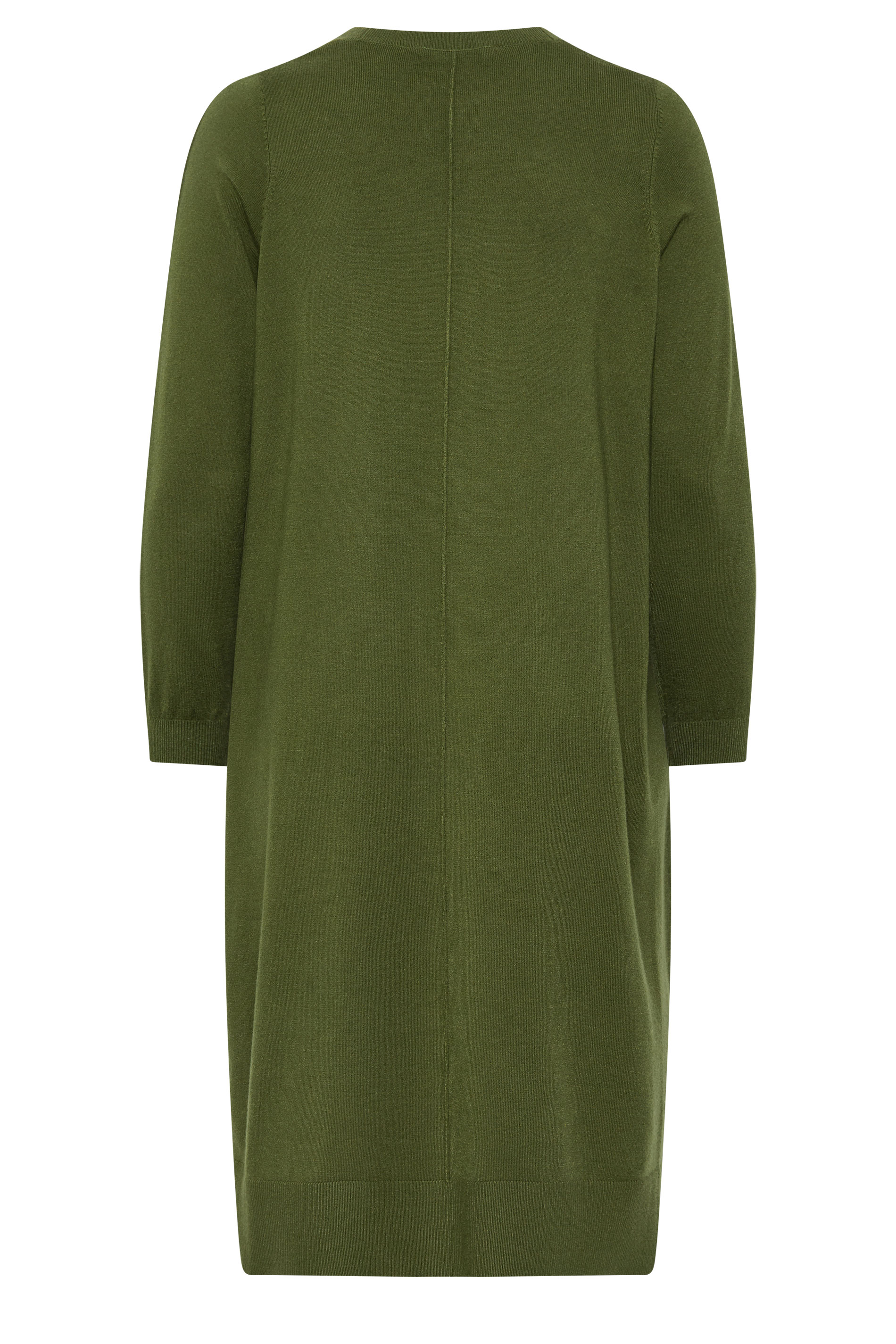 EVANS Plus Size Olive Green Longline Cardigan | Evans 2