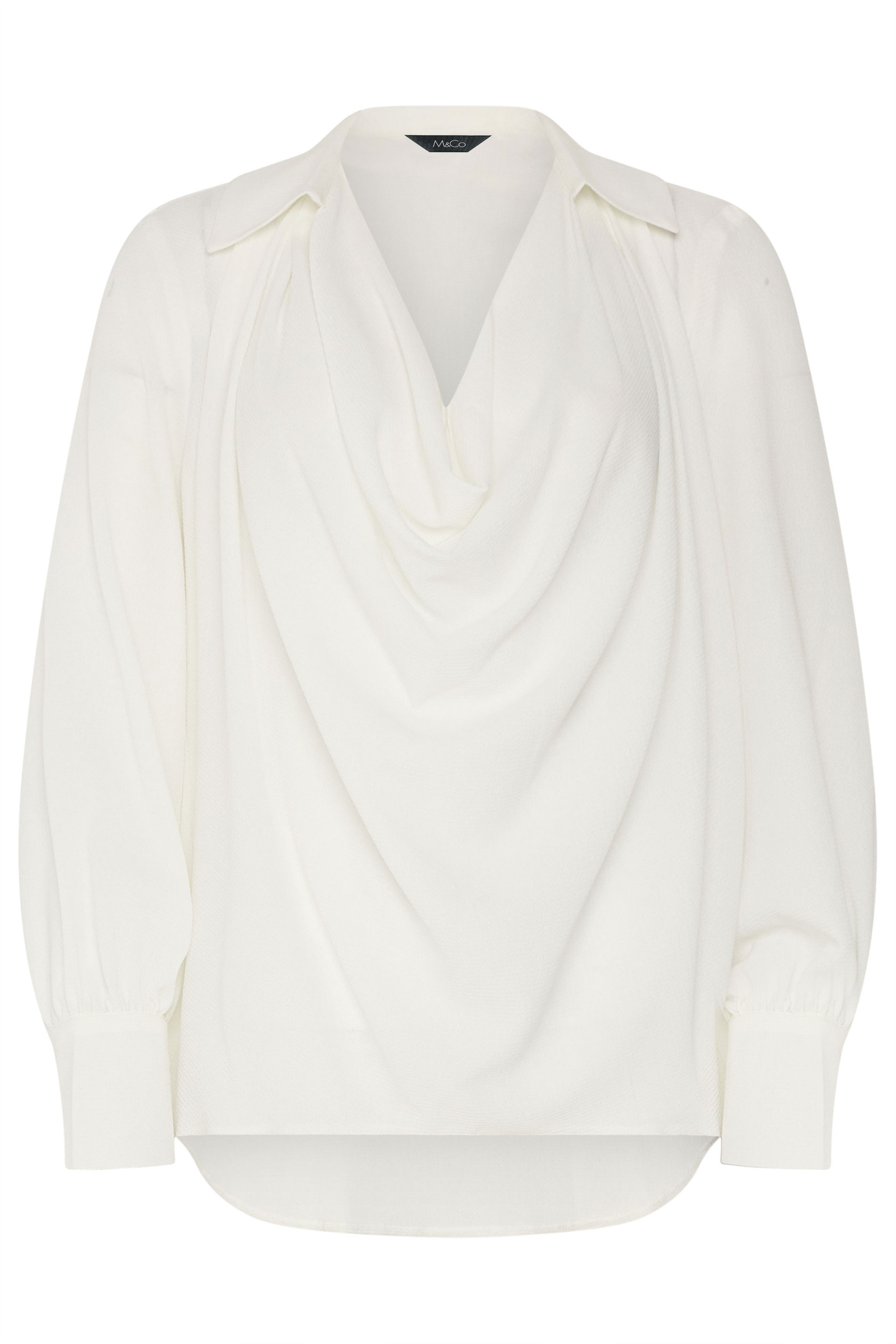 M&Co Ivory White Drape Front Blouse | M&Co 5