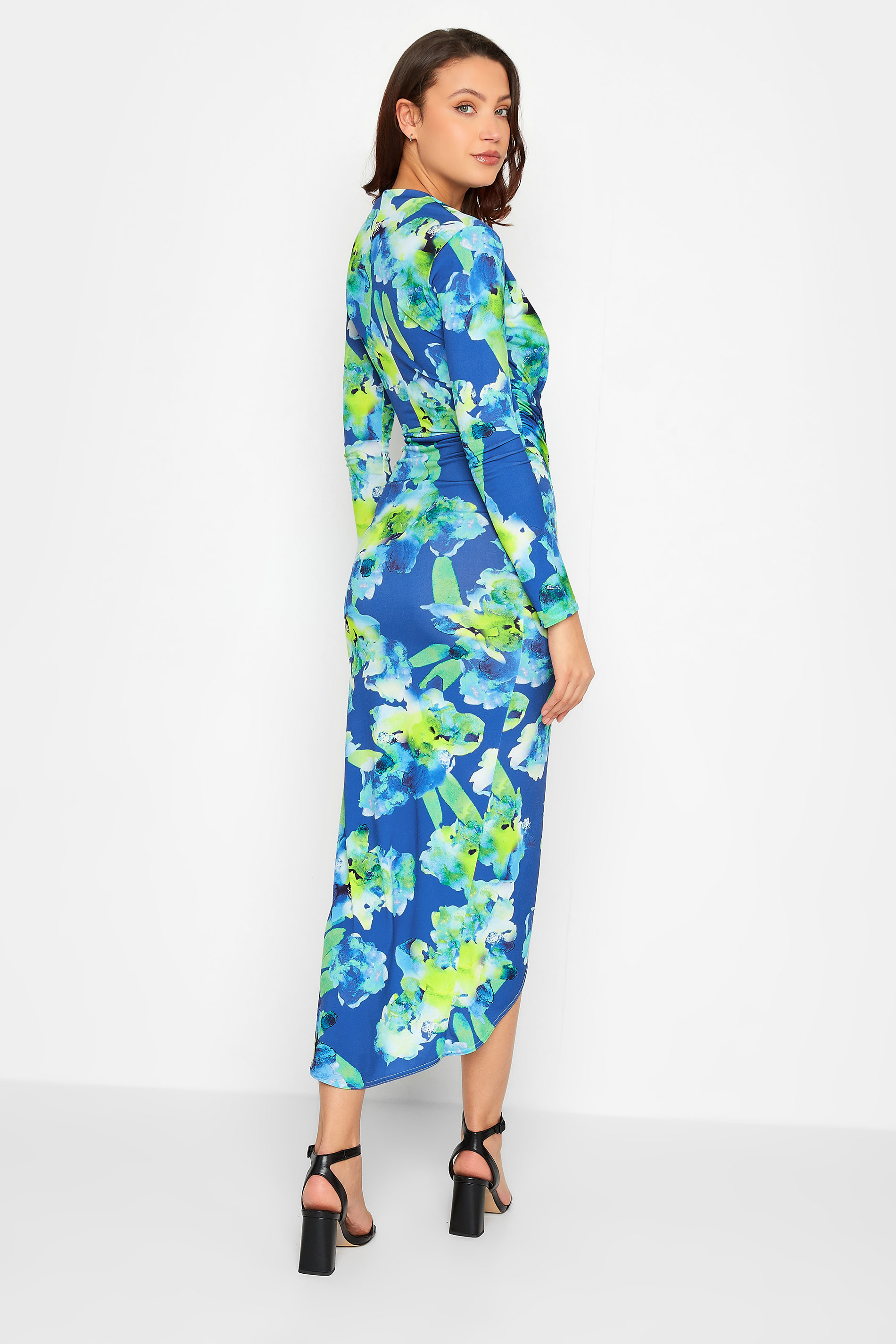 LTS Tall Women's Blue Floral Wrap Maxi Dress | Long Tall Sally 3