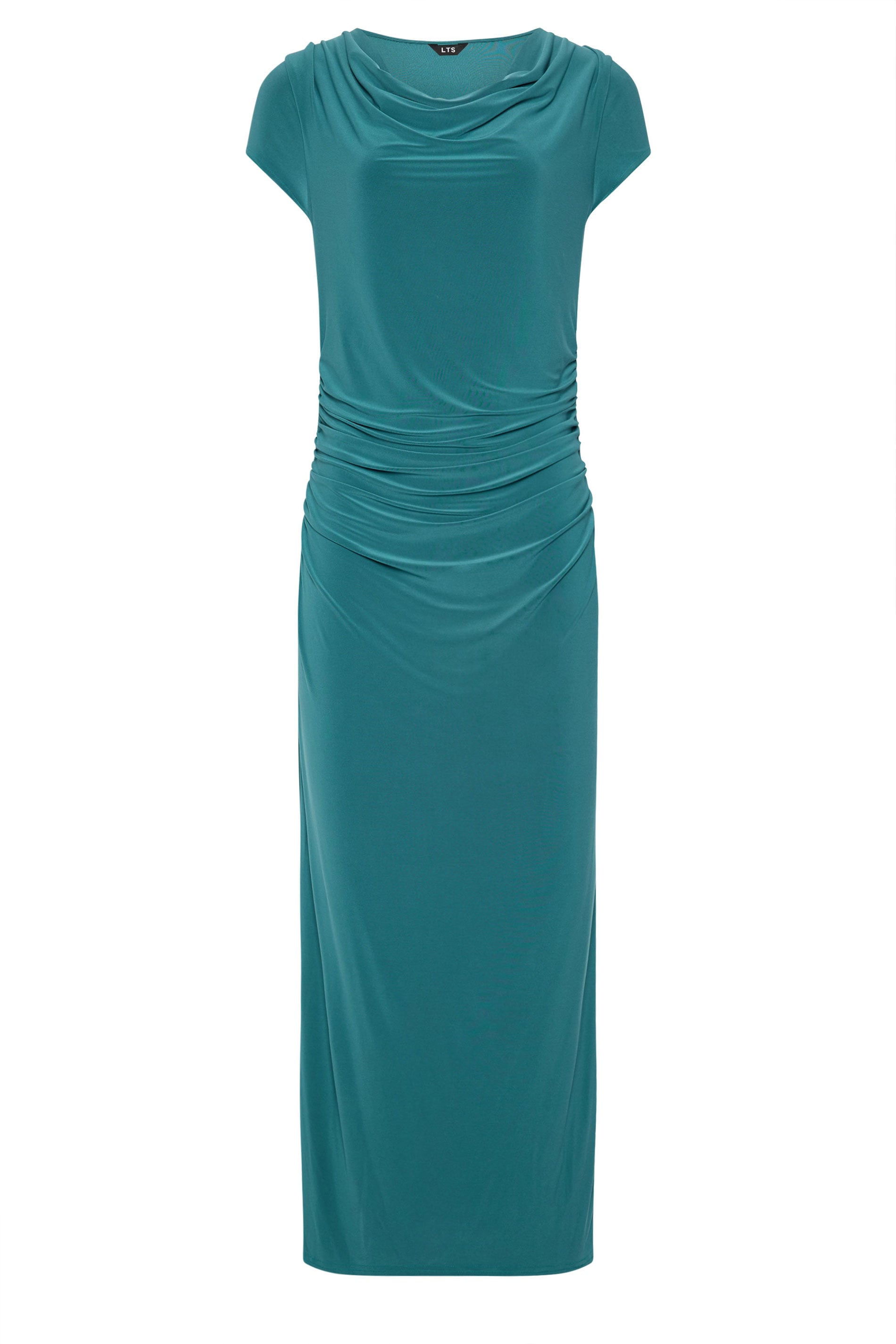 LTS Tall Women's Teal Blue Cowl Neck Maxi Dress | Long Tall Sally 4
