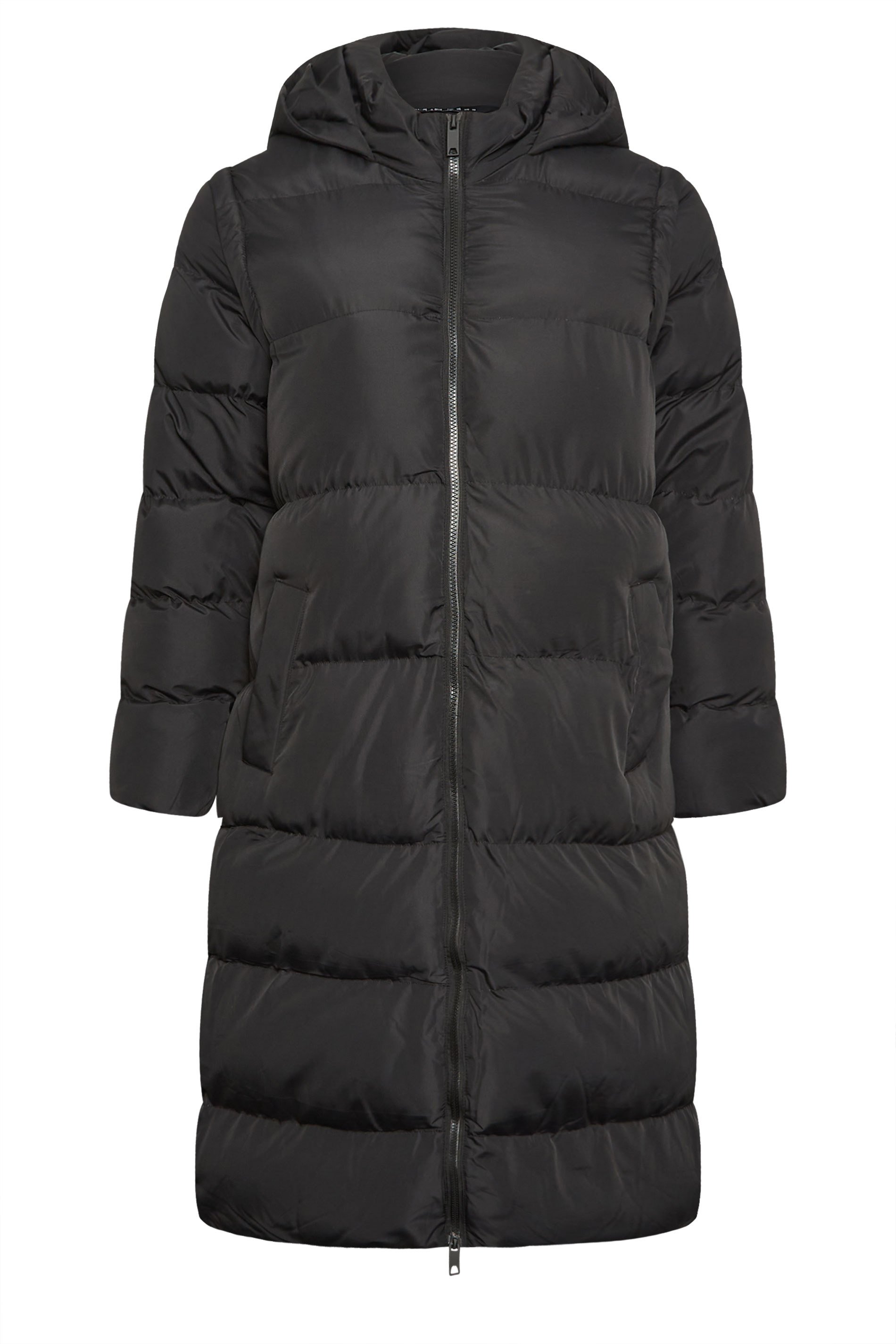 Womens Yours Curve PU Puffer Jacket - Black