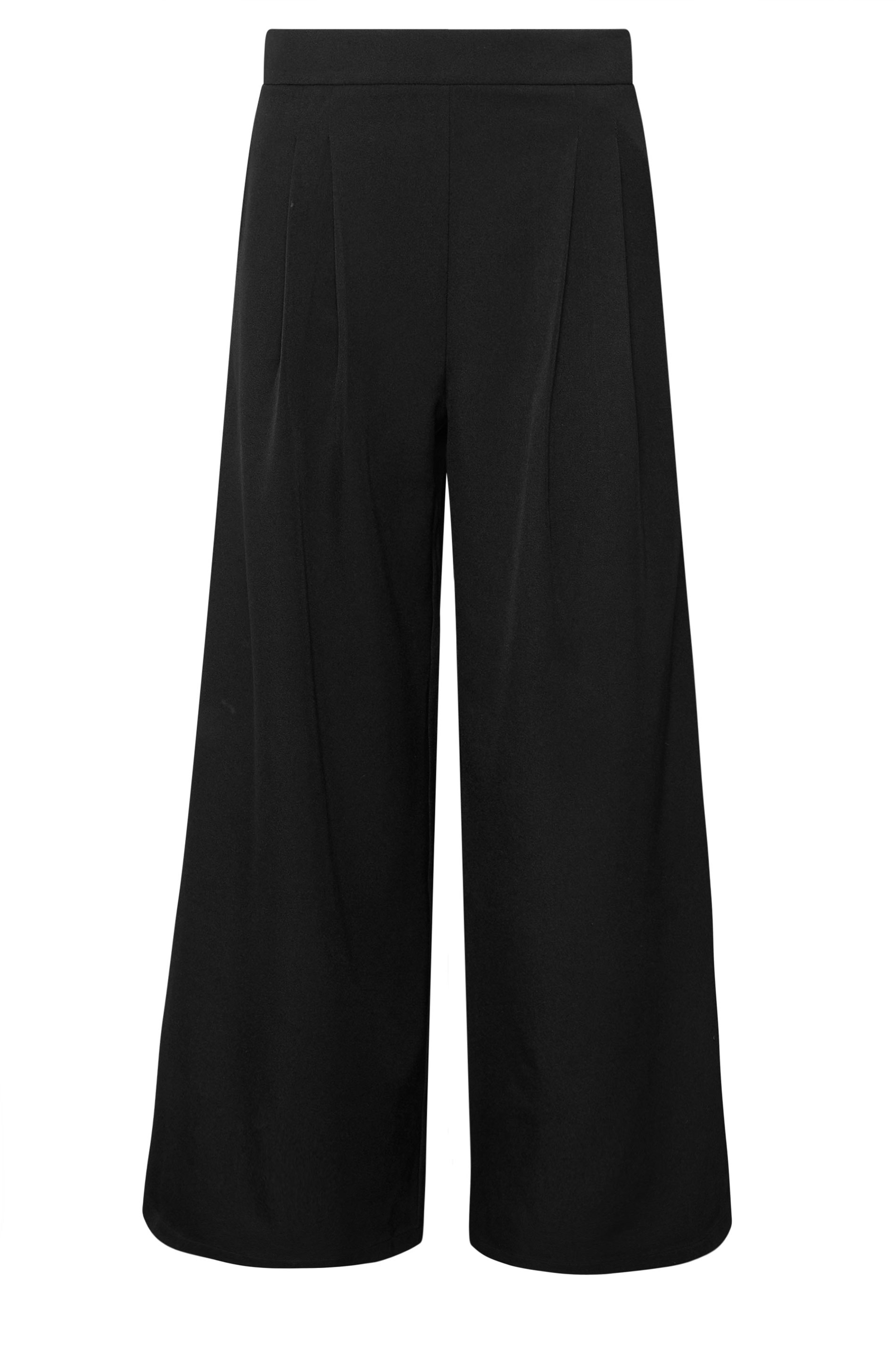 PixieGirl Petite Women's Black Pleat Front Palazzo Trousers | PixieGirl 5