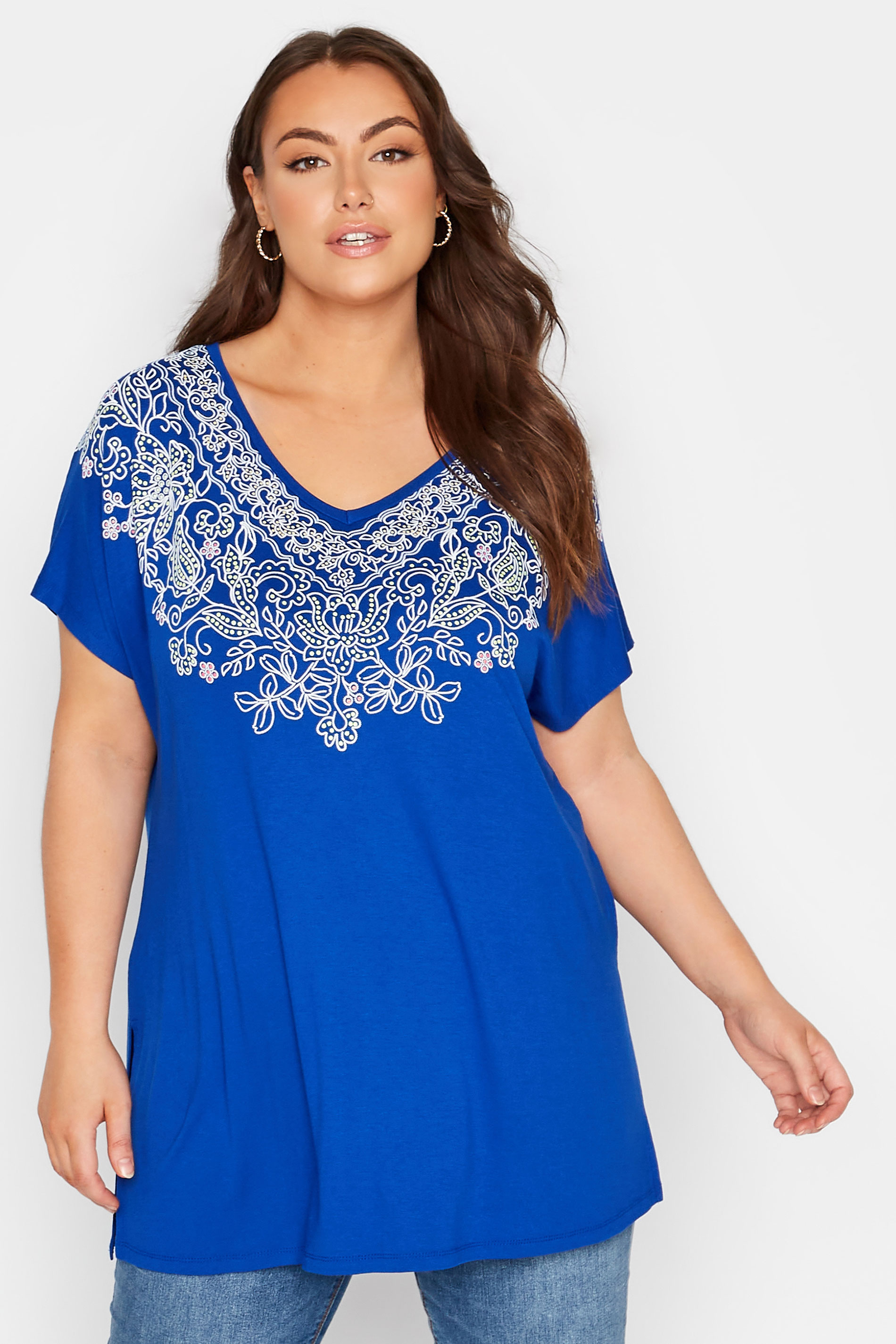Curve Blue Aztec Embroidered Top_A.jpg