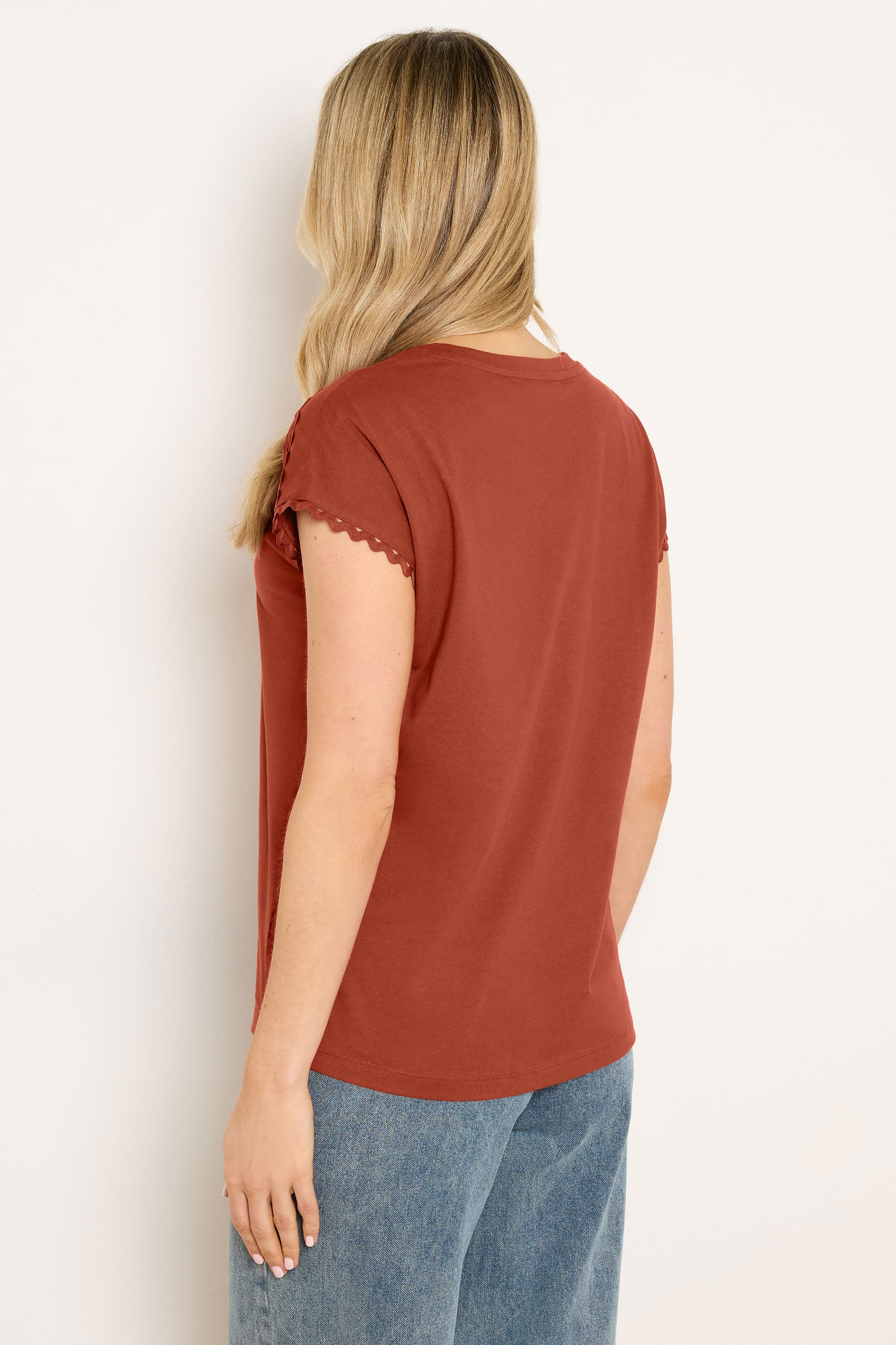 LTS Tall Women's Rust Orange Swirl Hem Cotton T-Shirt | Long Tall Sally 2