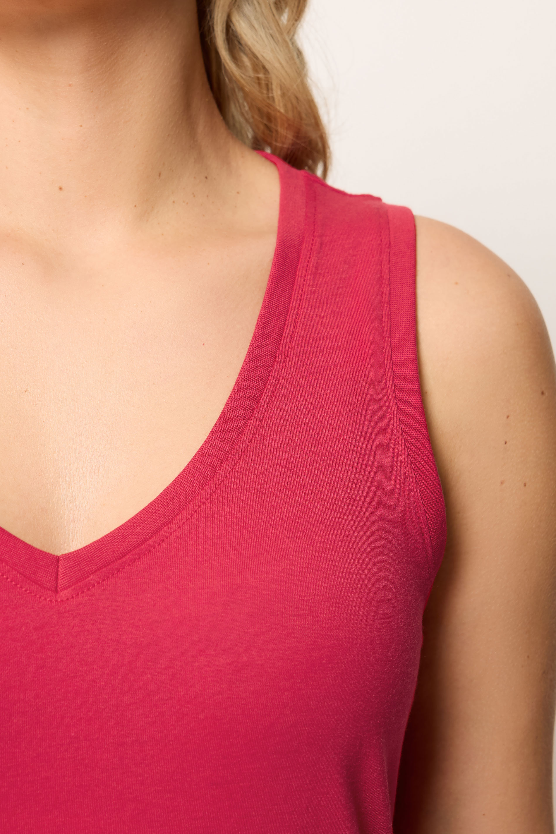 YOURS Plus Size Red V-Neck Core Vest Top | Yours Clothing 4