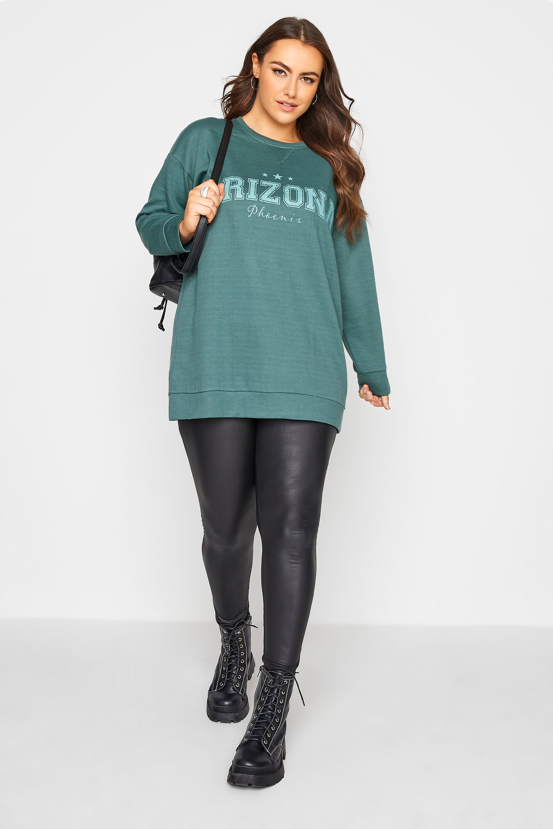 Grande taille  Pulls à Capuche, Sweatshirts & Polaires Grande taille  Sweatshirts | Sweatshirt Vert Slogan 'Arizona' - WD58321