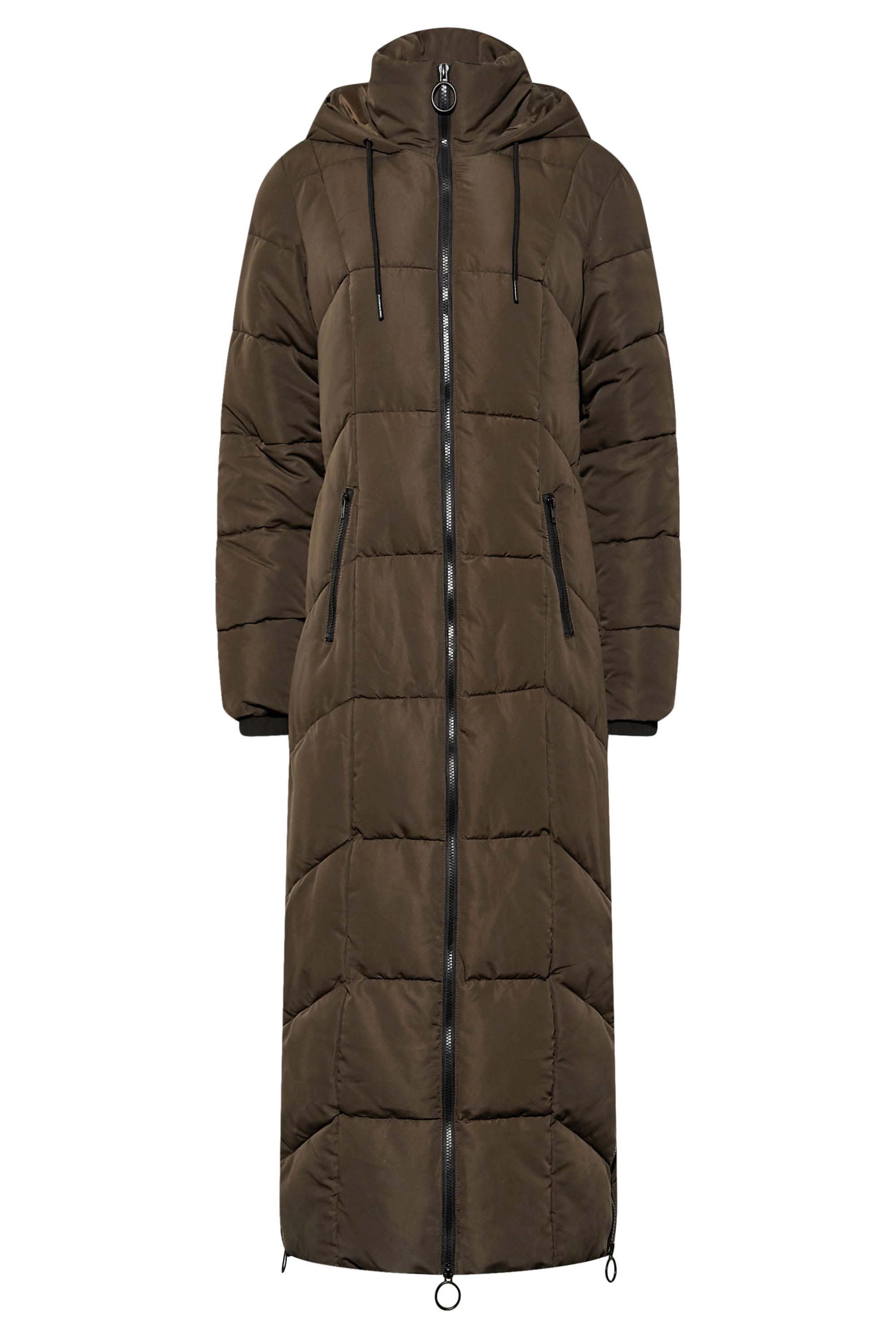 Tall Women's Chocolate Brown Longline Puffer Coat | Long Tall Sally