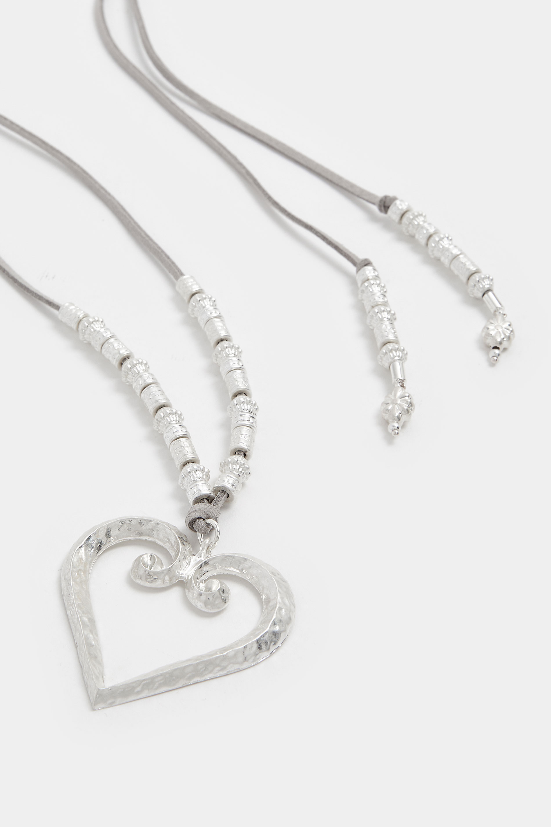 Silver Tone Tone Pendant Heart Long Layered Necklace | Yours Clothing 4