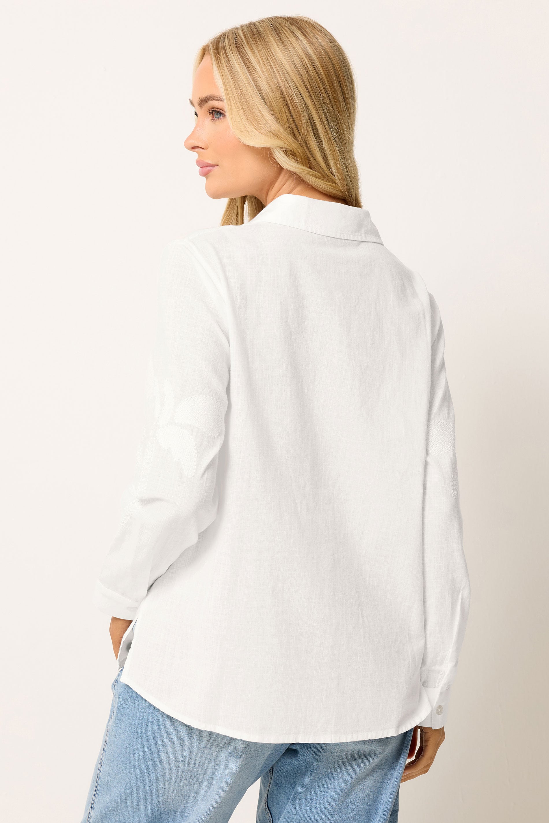 M&Co White Embroidered Cotton Shirt | M&Co 4