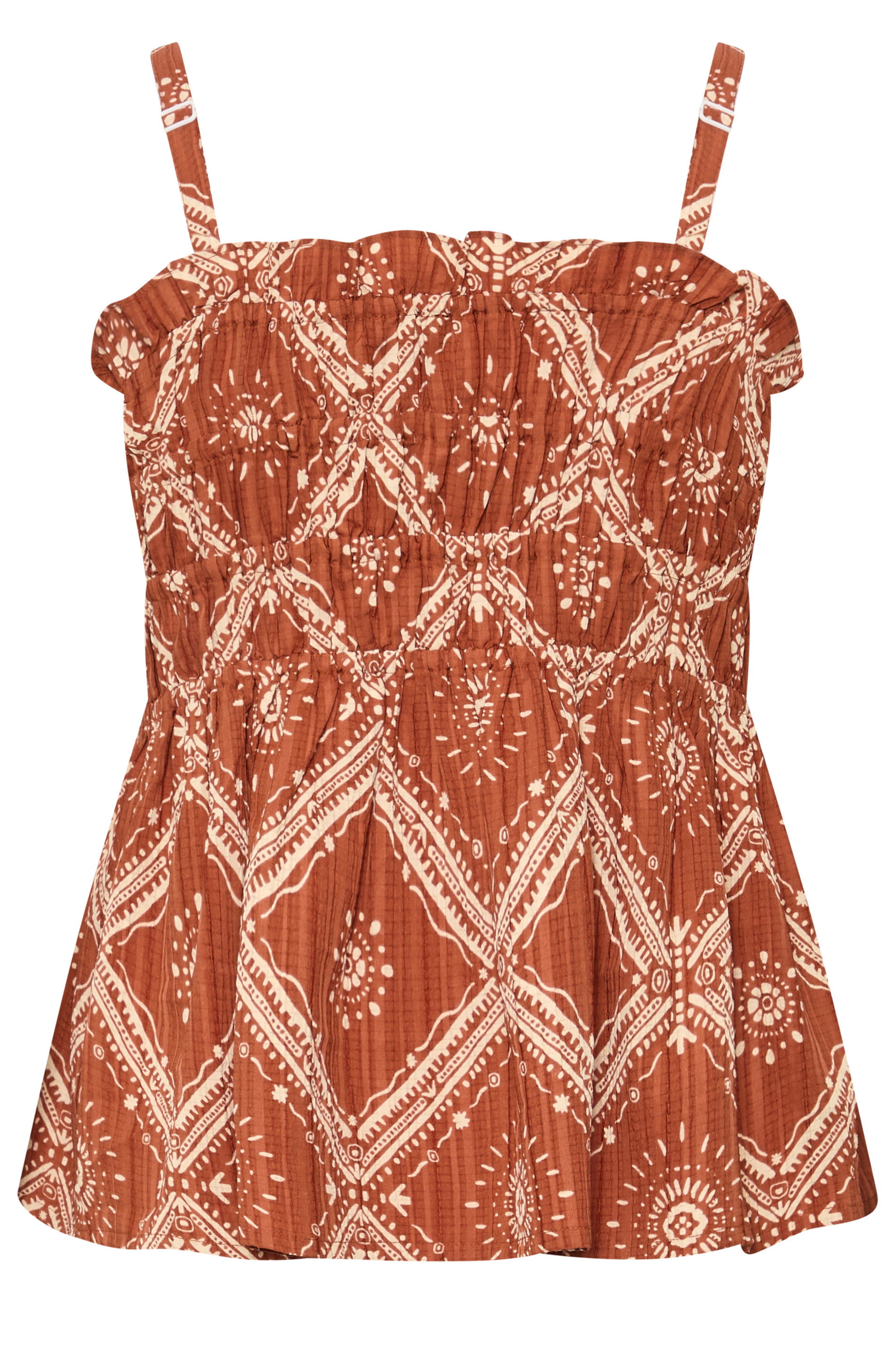 YOURS Plus Size Rust Orange Abstract Vest Top | Yours Clothing 7