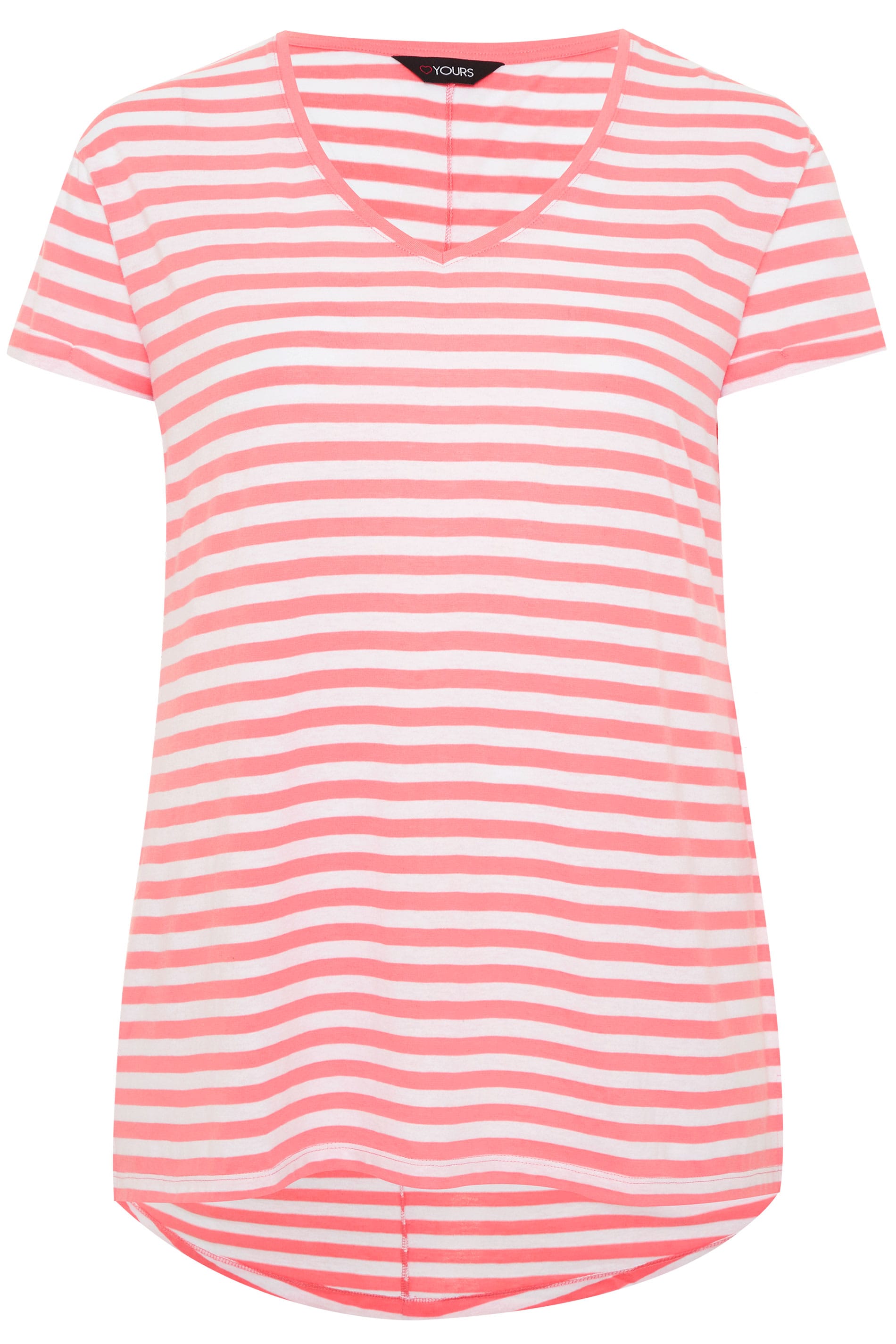 Pink Striped T-Shirt | Yours Clothing