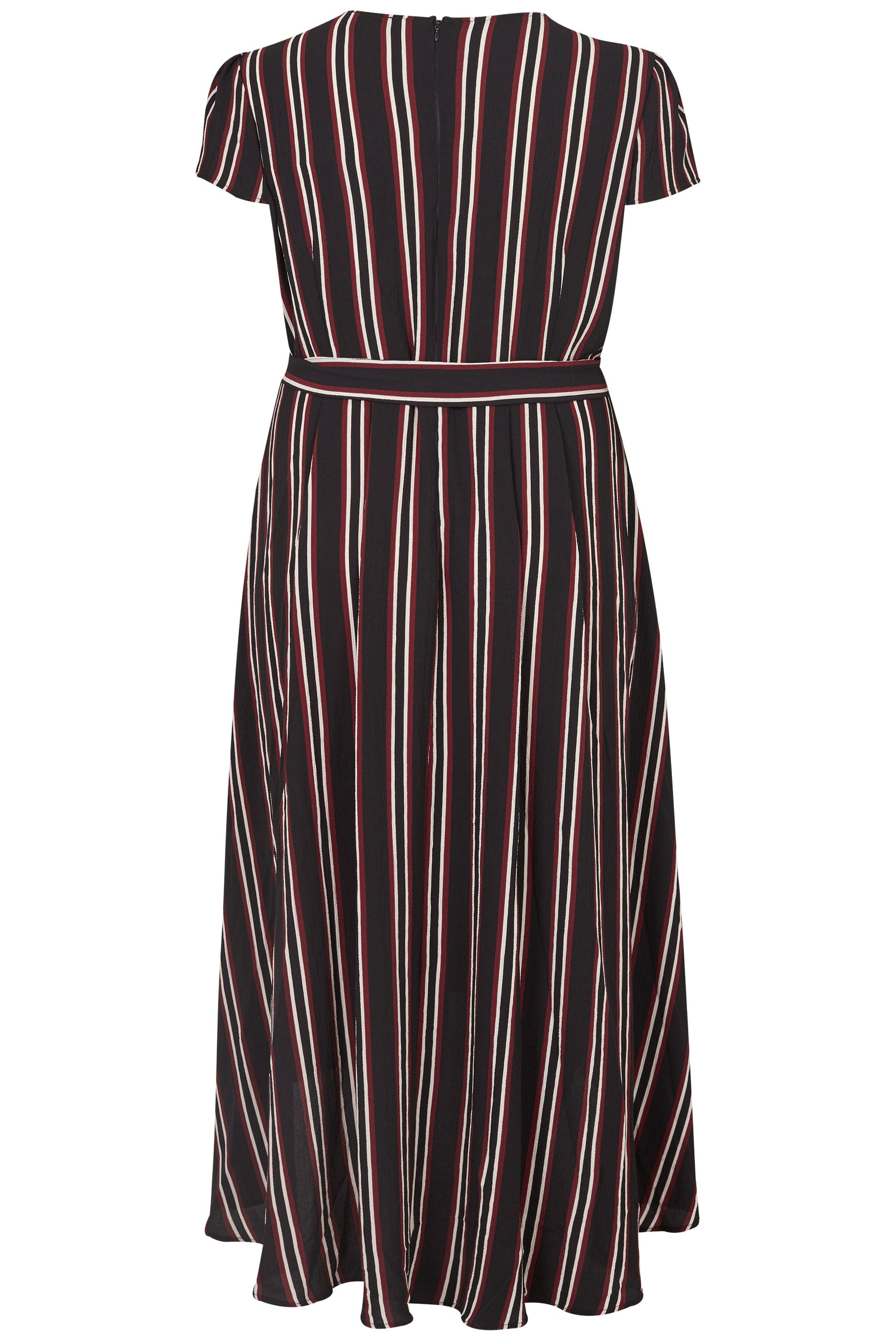 AX PARIS CURVE Black Stripe Wrap Dress, Plus size 16 to 26