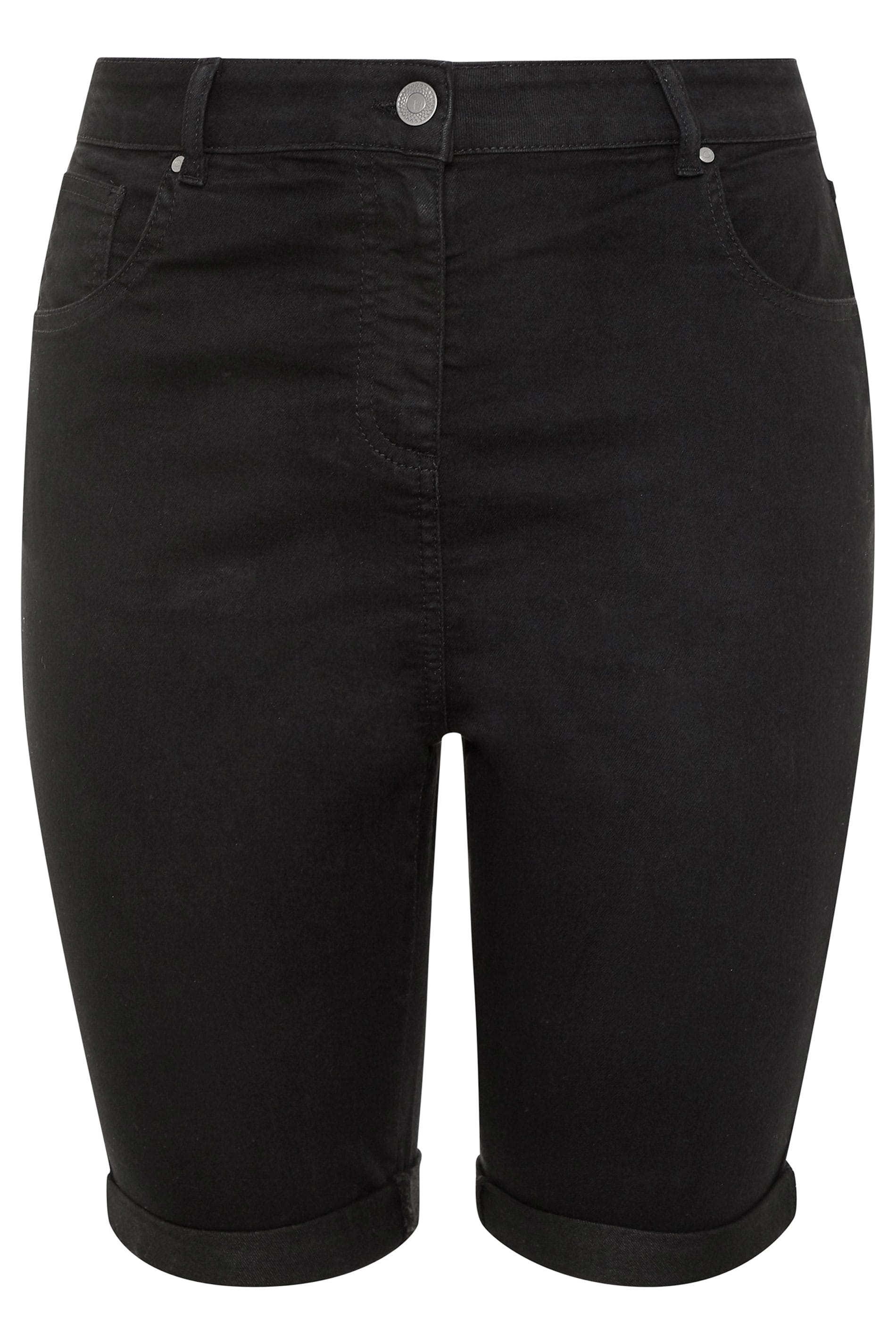 Black Basic Denim Shorts | Yours Clothing