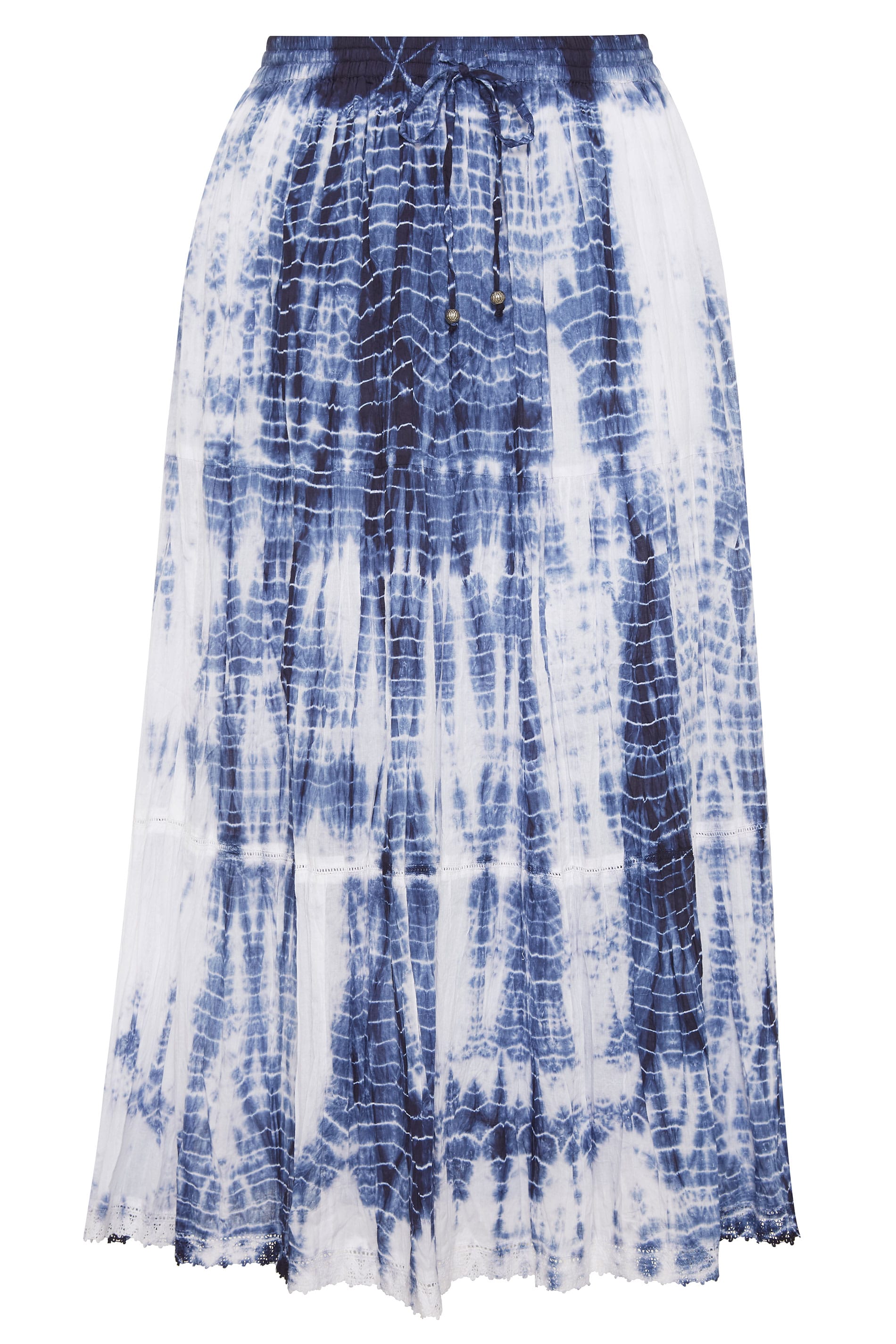 Blue Tie Dye Maxi Skirt Yours Clothing 2060