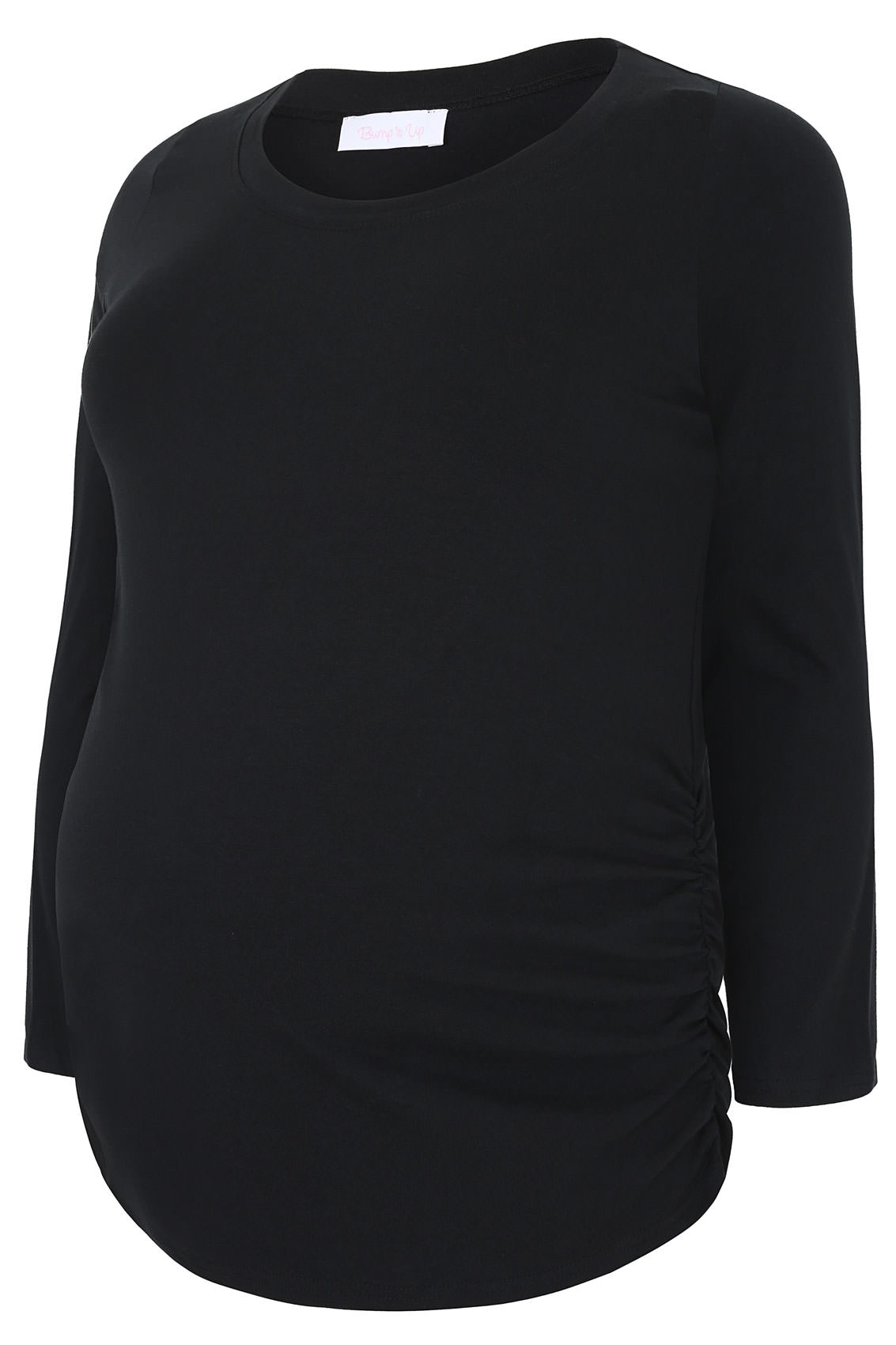 BUMP IT UP MATERNITY Black Cotton Long Sleeved Top Plus 