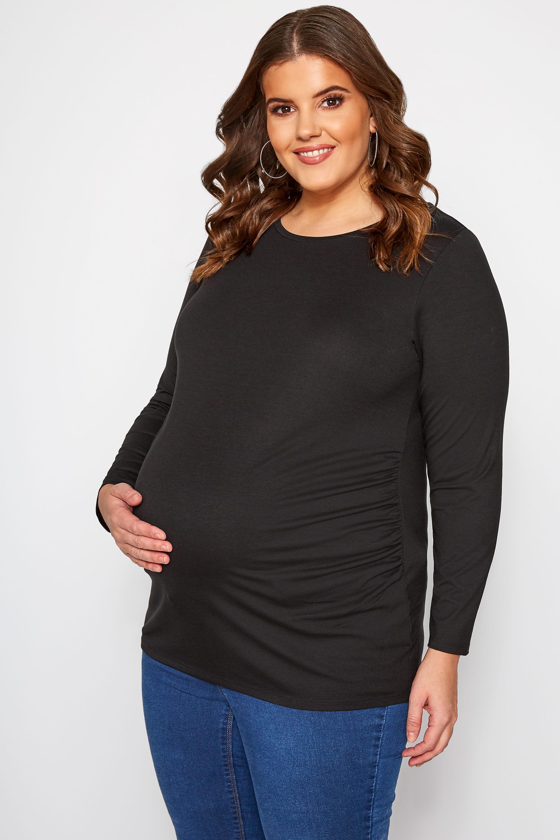 BUMP IT UP MATERNITY Navy Cotton Long Sleeved Top