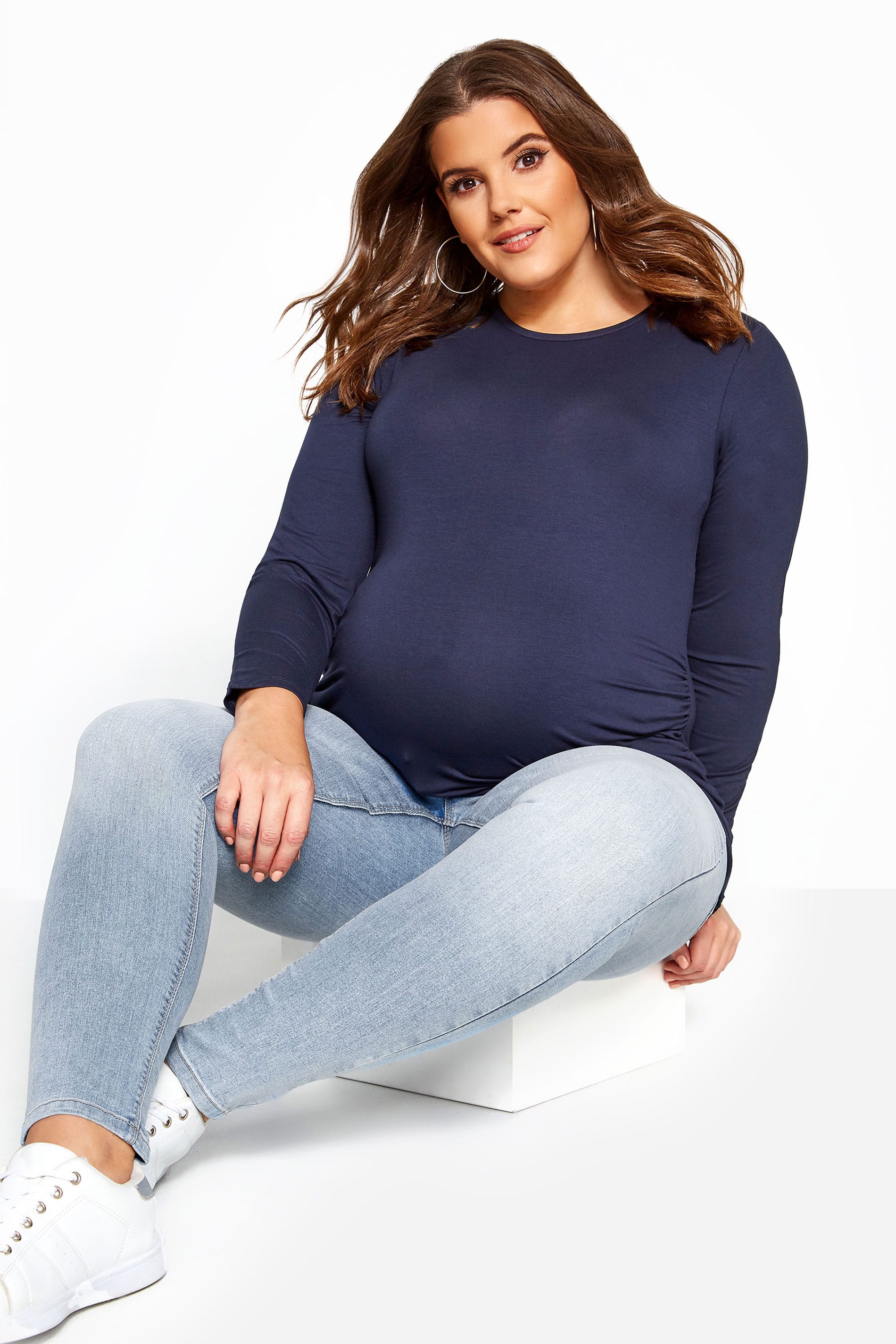 Bump It Up Maternity Light Blue Skinny Jeans With Comfort Panel Sizes 16 36 Yours Clothing