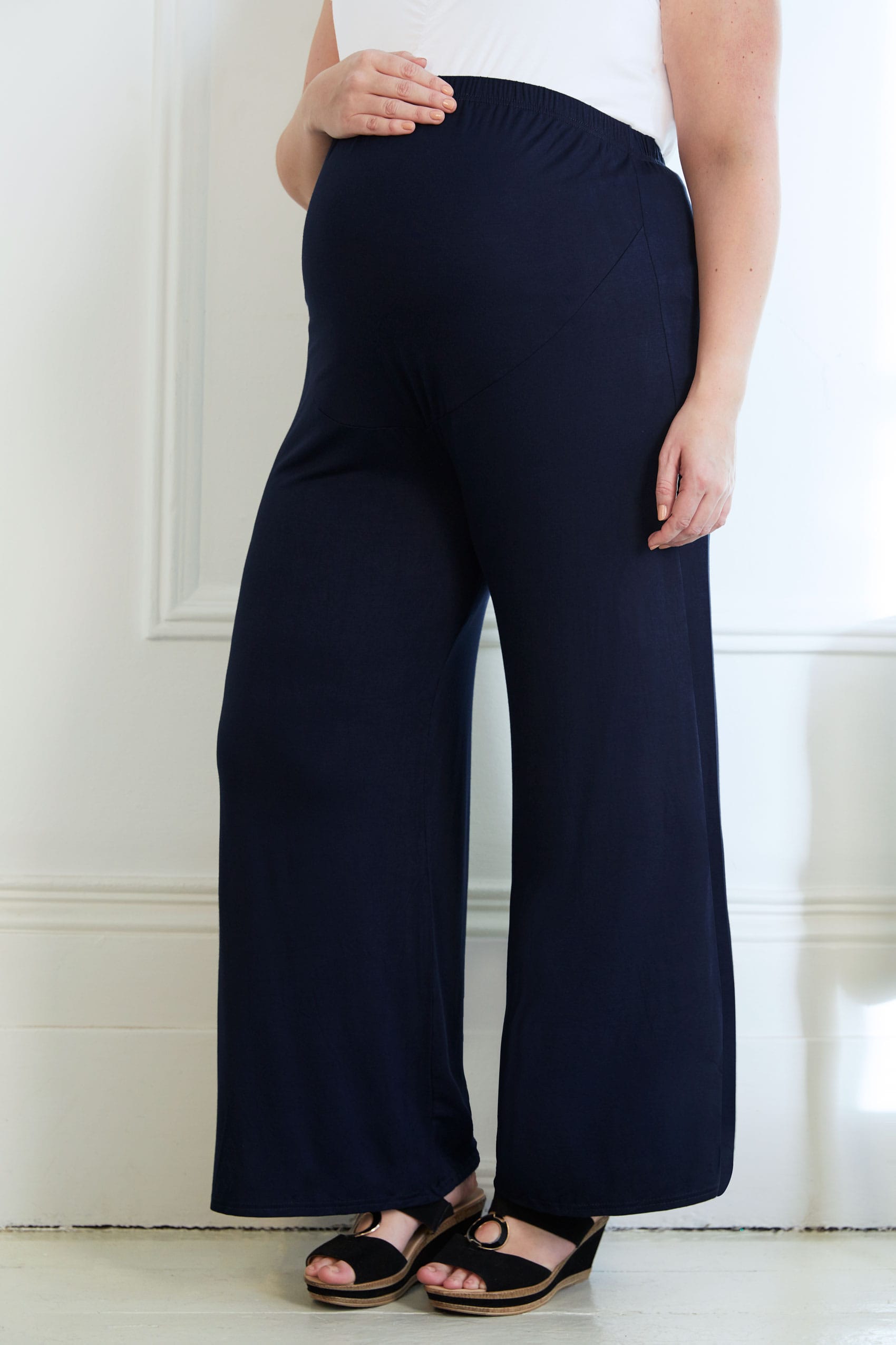 Yours Clothing Womens Bump IT UP Maternity Palazzo Trousers with Comfort Panel
