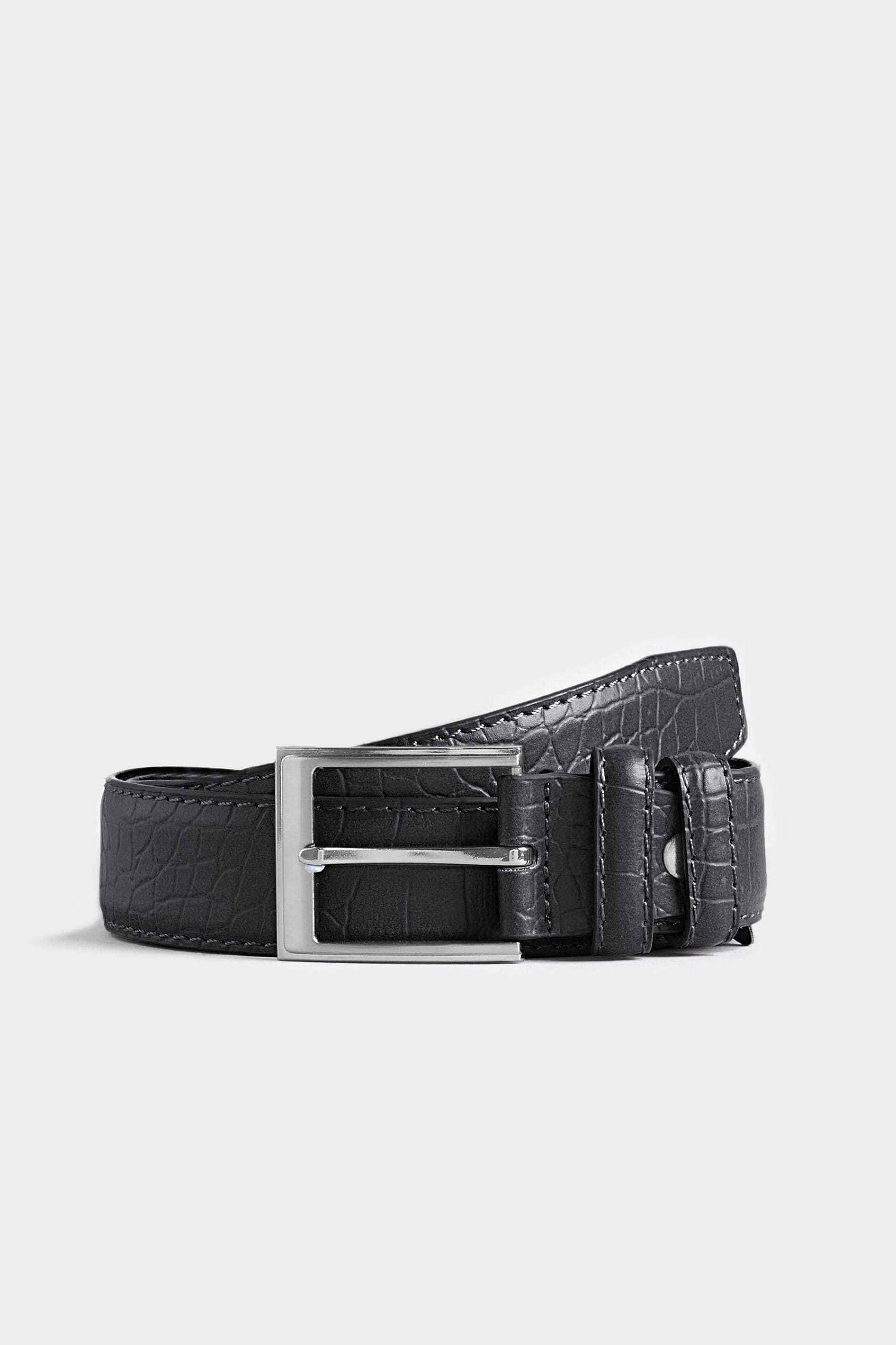 BadRhino Black Textured Bonded Leather Belt 1
