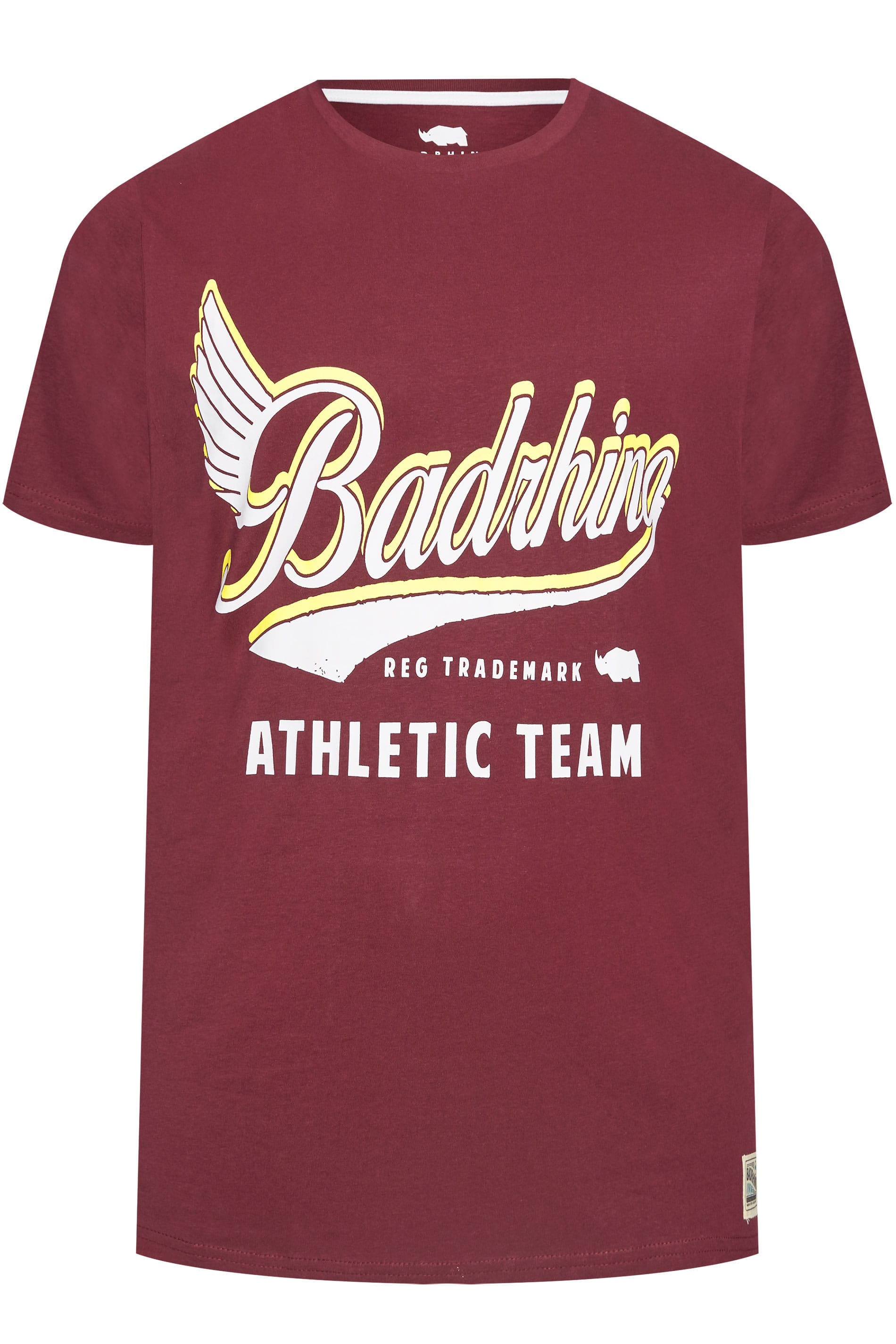 BadRhino Burgundy 'Athletic Team' Logo Print T-Shirt