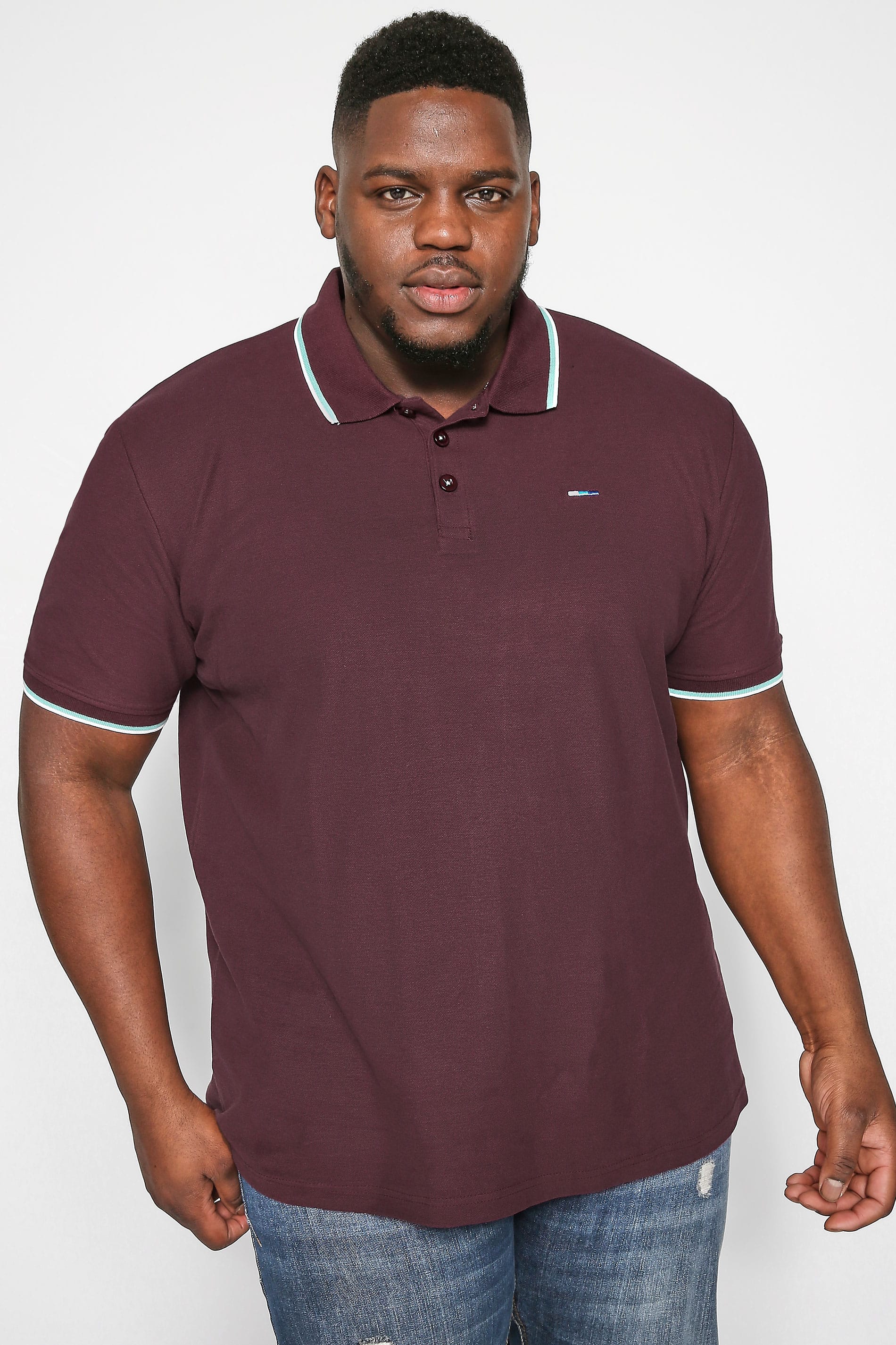 BadRhino Burgundy Tipped Polo Shirt | BadRhino