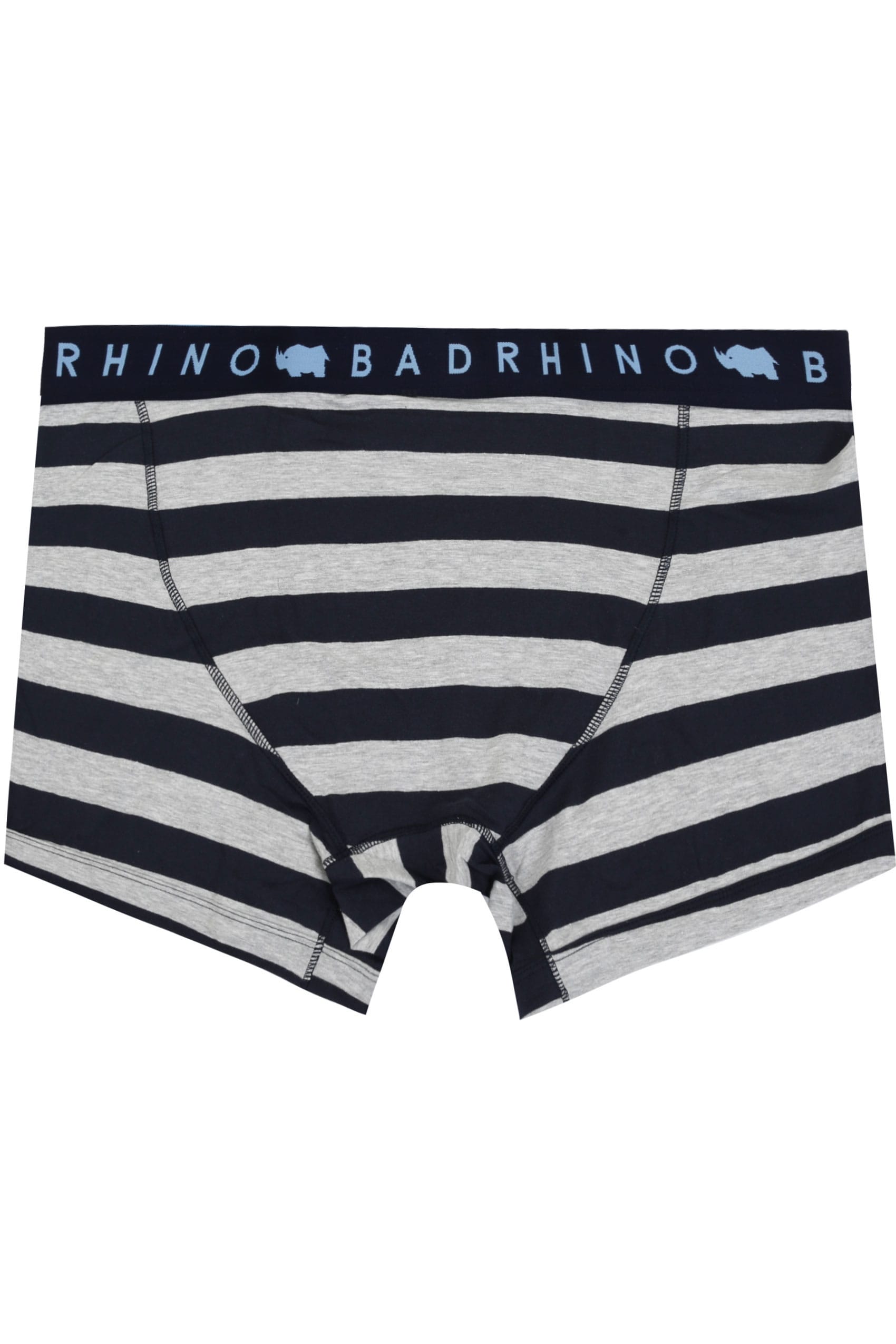 BadRhino Navy & Grey Block Striped A Front Boxers | BadRhino