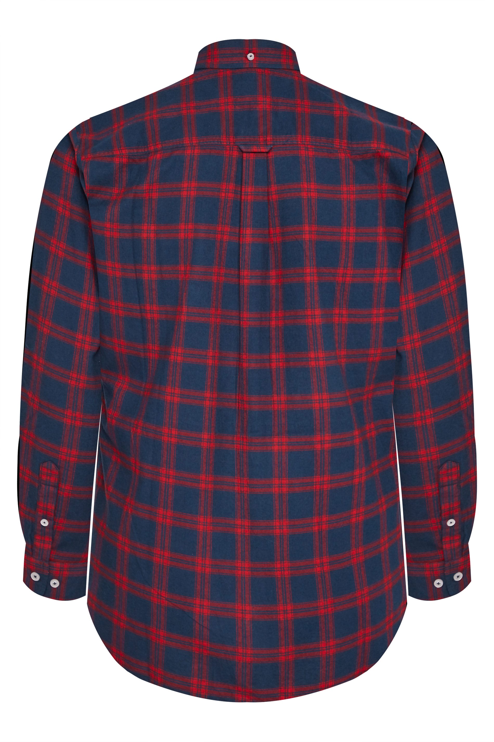 BadRhino Red & Navy Large Check Brushed Flannel Shirt | BadRhino