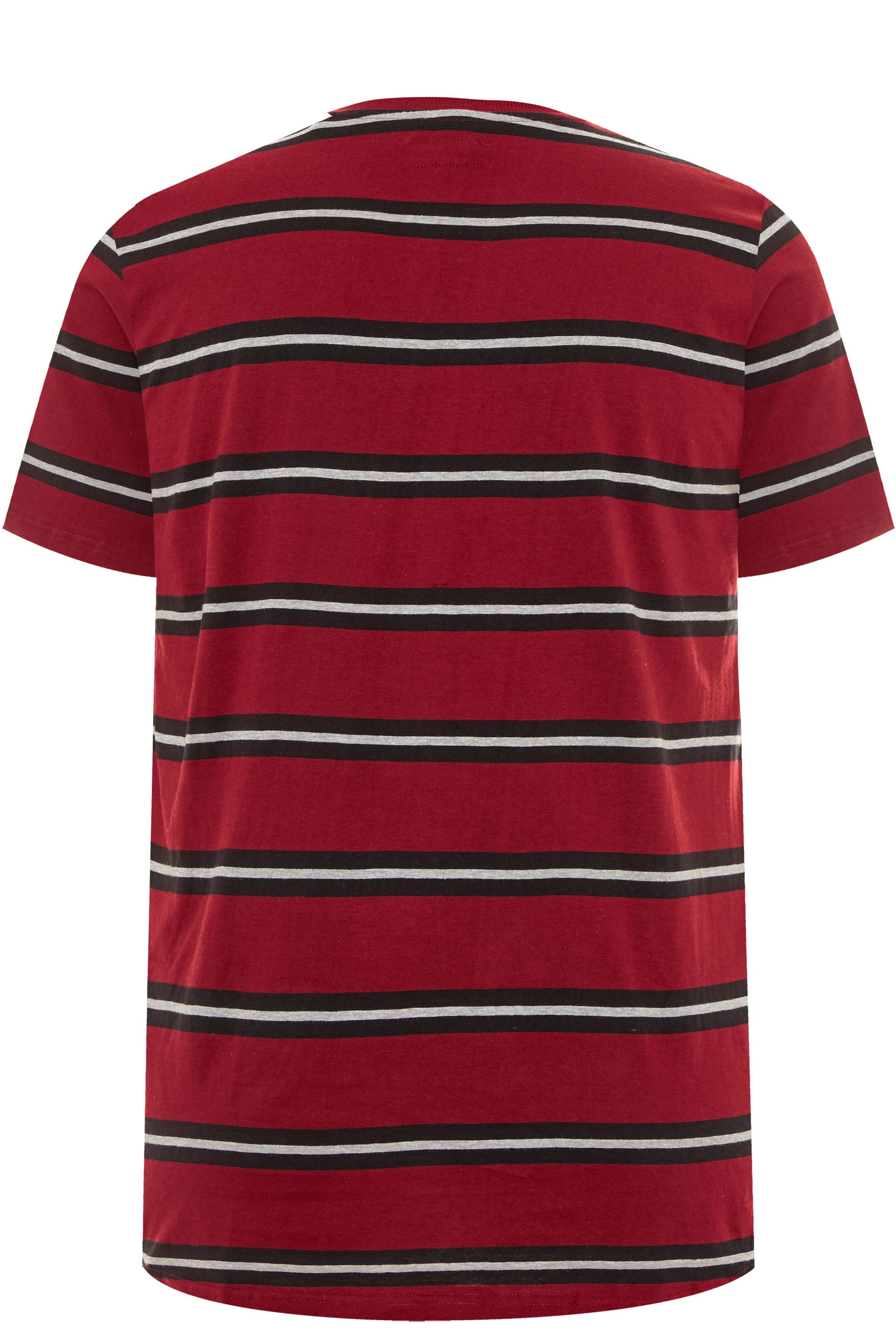 BadRhino Red Striped Grandad T-Shirt | BadRhino