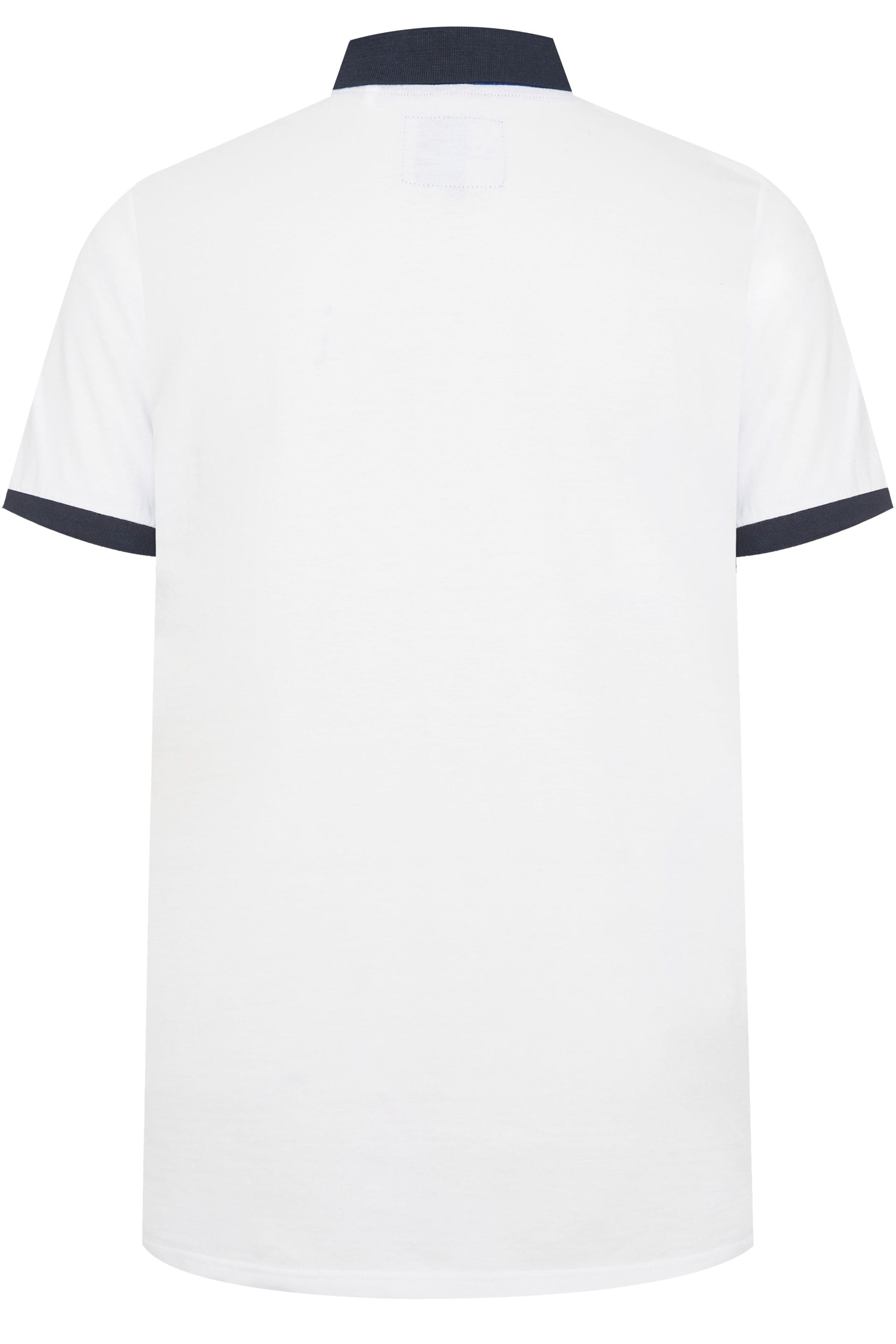 BadRhino White Colour Block Polo Shirt | BadRhino
