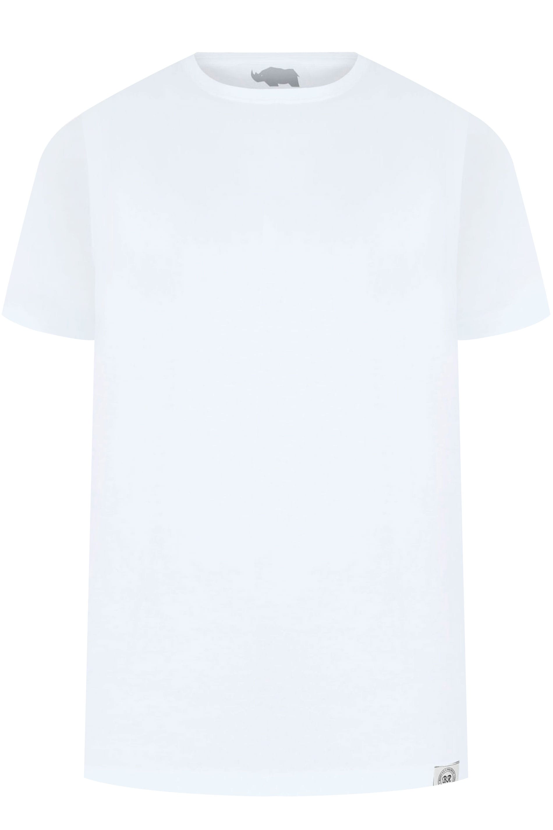 BadRhino White Crew Neck Basic T-Shirt, Sizes L to 8XL | BadRhino