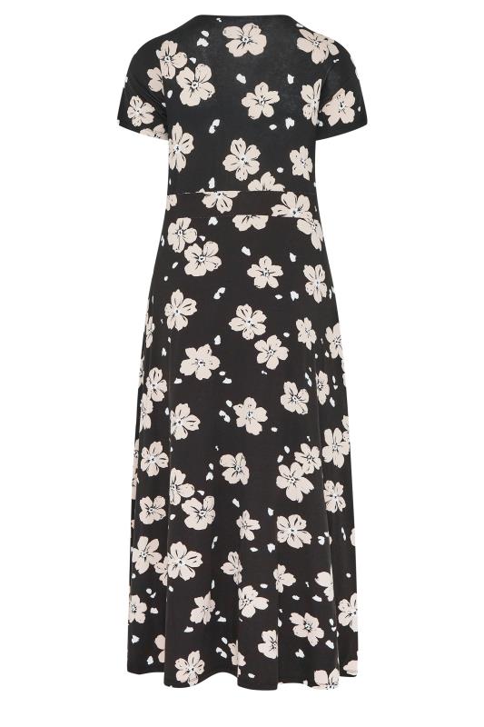 YOURS Curve Black Floral Print Wrap Style Maxi Dress | Yours Clothing  7