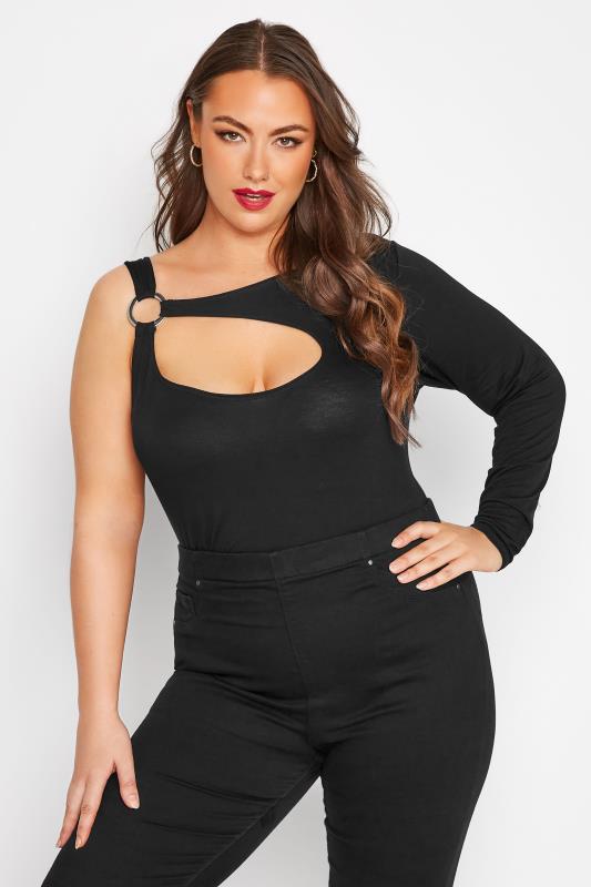 LIMITED COLLECTION Curve Black Ring Cut Out Bodysuit 1