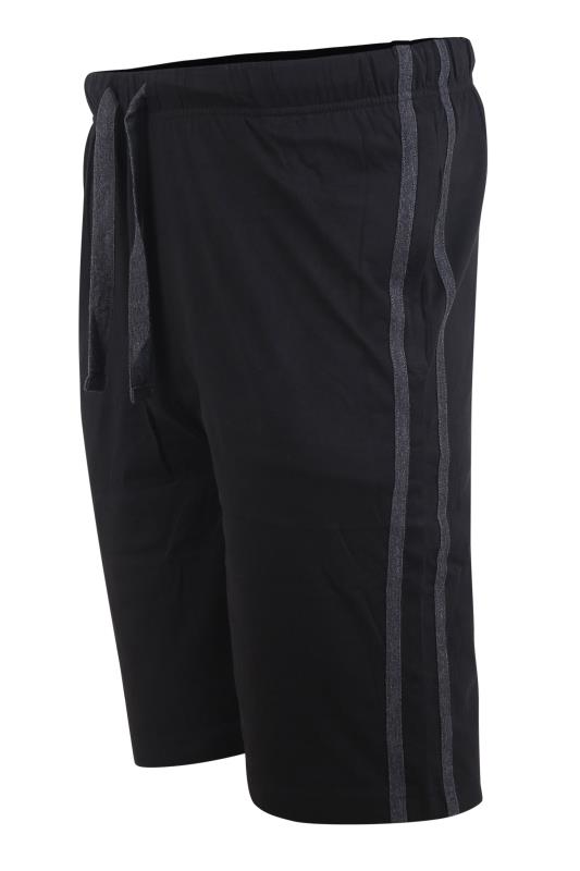 D555 Big & Tall 2 PACK Black & Charcoal Grey Jersey Shorts_D.jpg