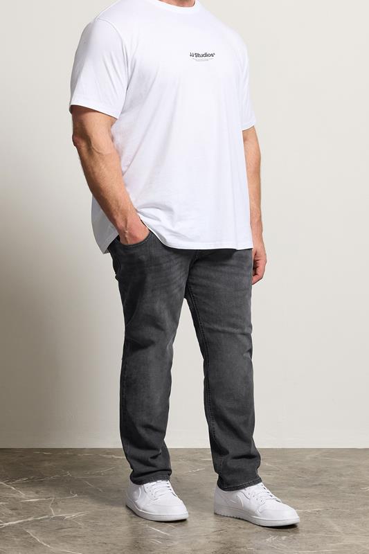  JACK & JONES Big & Tall Jean gris délavé