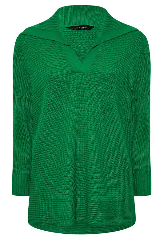 Plus Size Green Oversized Sailor Collar Jumper | Yours Clothing  6
