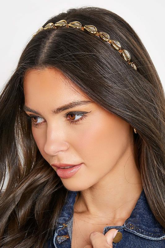Plus Size  Yours Gold Shell Chain Headband