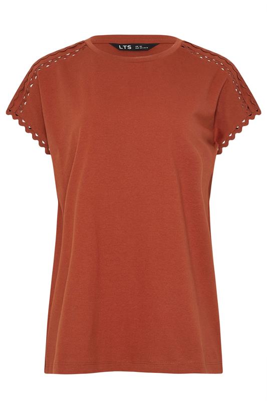 LTS Tall Women's Rust Orange Swirl Hem Cotton T-Shirt | Long Tall Sally 5