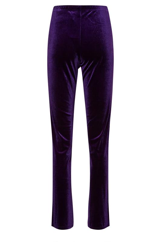 LTS Womens Tall Slim Leg Velvet Purple Trousers | Long Tall Sally 5