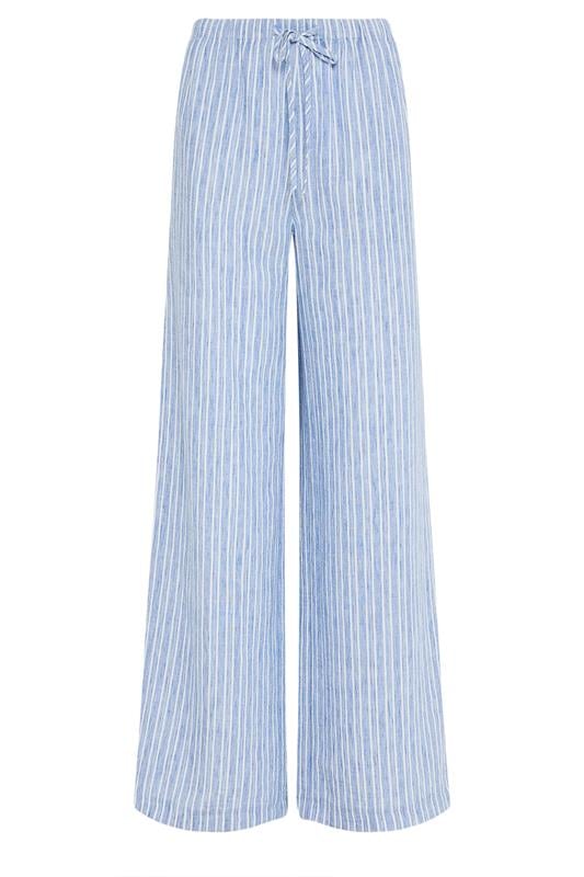 LTS Tall Women's Blue & White Stripe Wide Leg Trousers | Long Tall Sally 6