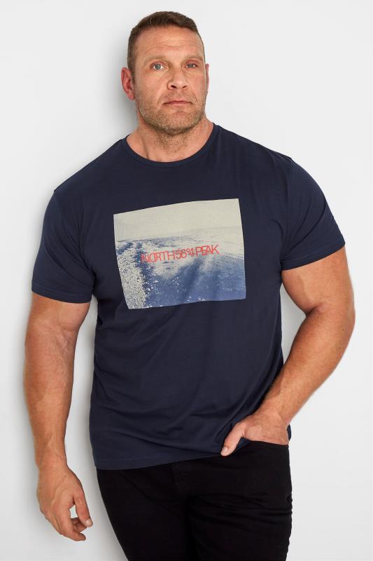 Plus Size  NORTH 36°4 Navy Sea Graphic Print T-Shirt