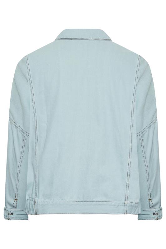 YOURS Curve Plus Size Light Blue Oversized Denim Jacket | Yours Clothing  9
