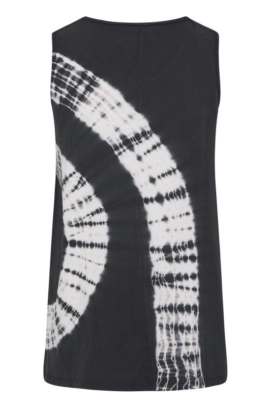 Plus Size Black & White Tie Dye Vest Top | Yours Clothing  7
