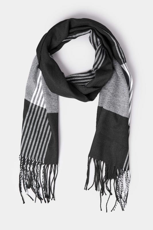 Plus Size  YOURS Curve Black Check Tassel Scarf