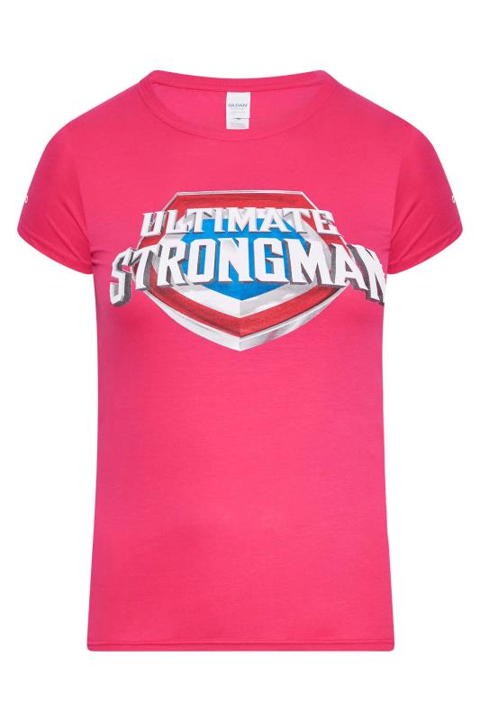  dla puszystych BadRhino Women's Pink Ultimate Strongman T-Shirt