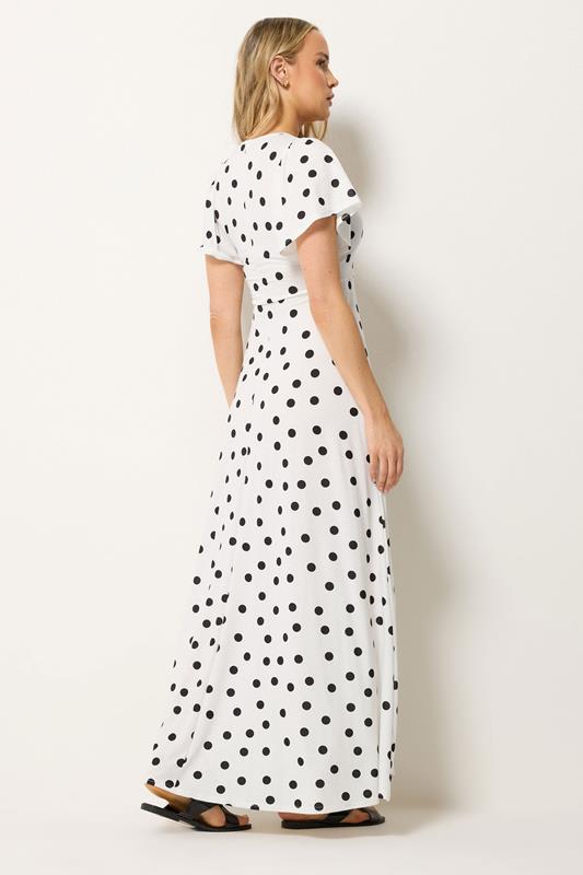 LTS Tall Women's White Polka Dot Wrap Maxi Dress | Long Tall Sally 2