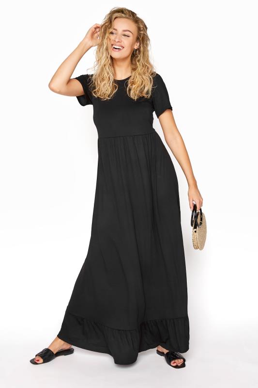 LTS Tall Black Tiered Maxi Dress 2