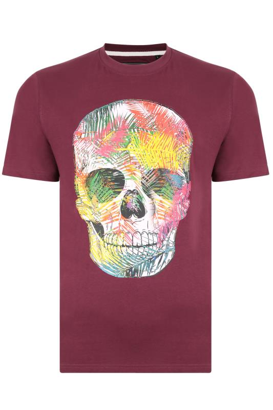 KAM Big & Tall Red Skull Print T-Shirt 2