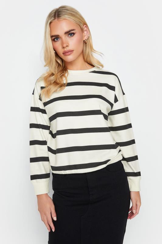 Petite  PixieGirl Cream & Black Stripe Sweatshirt