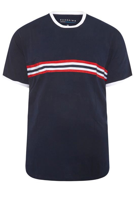BadRhino Big & Tall Navy Blue Stripe T-Shirt 2