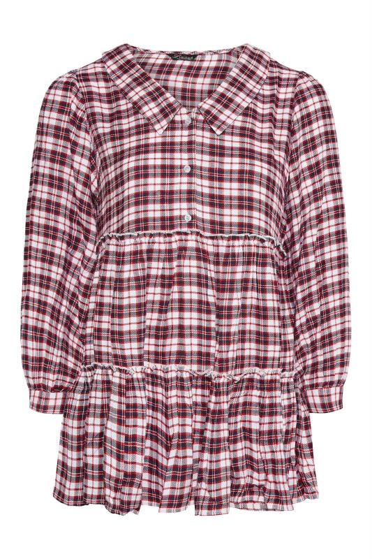 Plus Size LIMITED COLLECTION Red & White Check Tiered Top | Yours Clothing 6